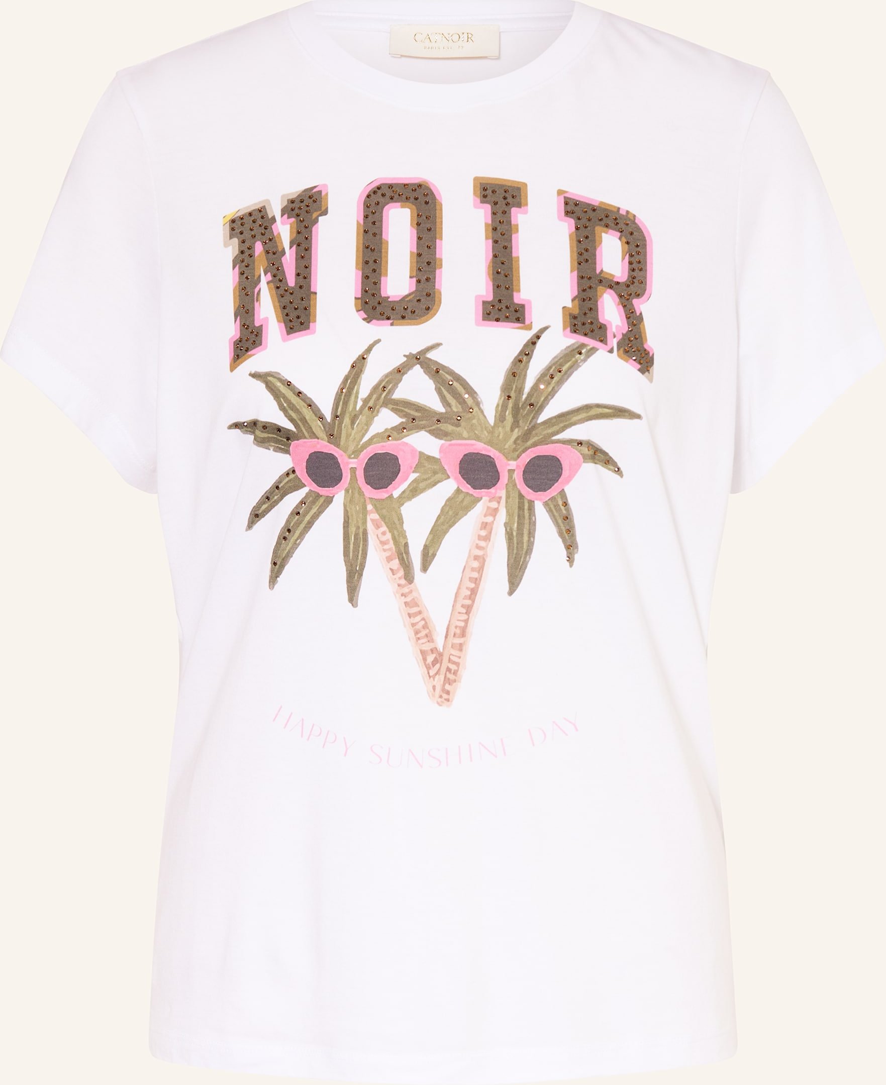 Catnoir T-Shirt Mit Schmucksteinen weiss