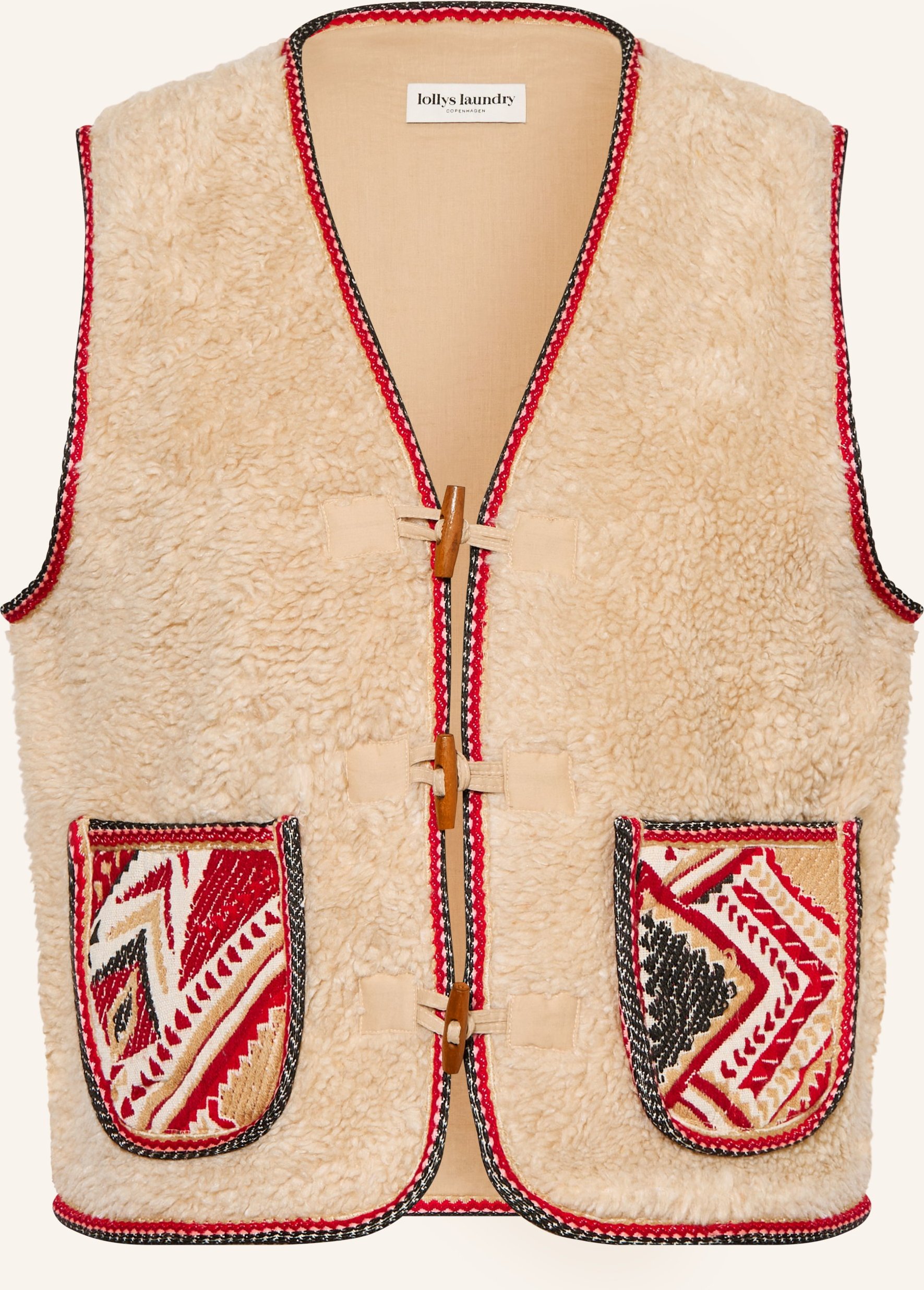 Lollys Laundry Kunstfell-Weste Hugoll rot