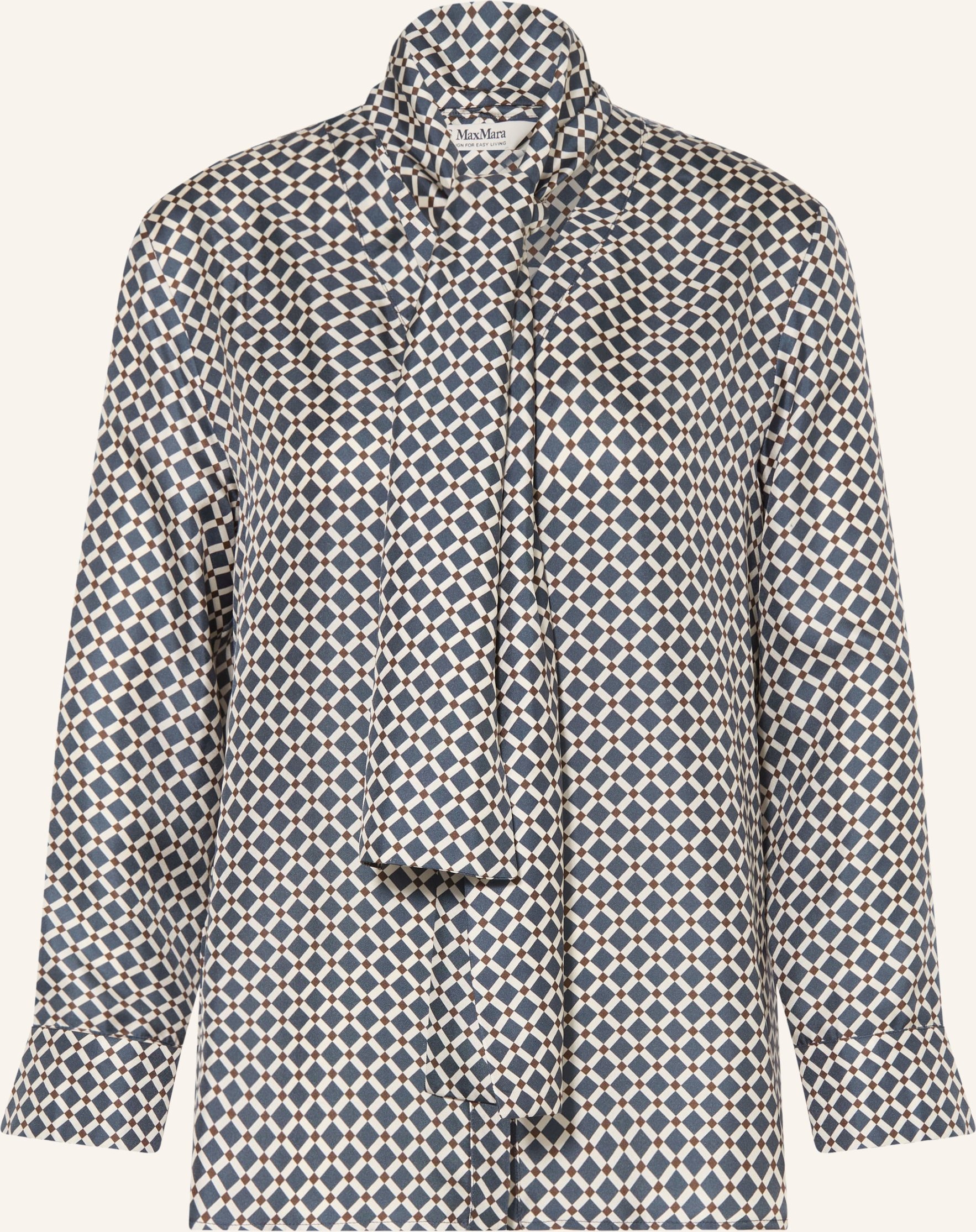 S Max Mara Seidenbluse Vittoria Mit Abnehmbarer Schluppe blau