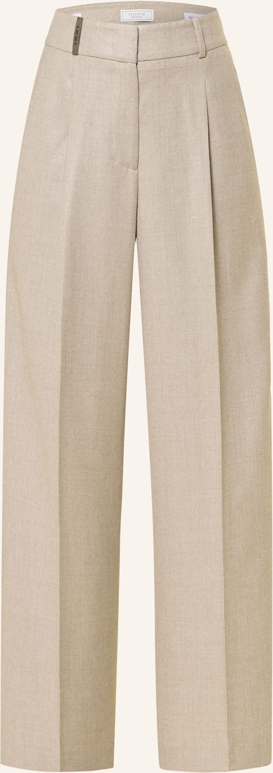 Thumbnail - Peserico Marlenehose Mit Glitzergarn beige