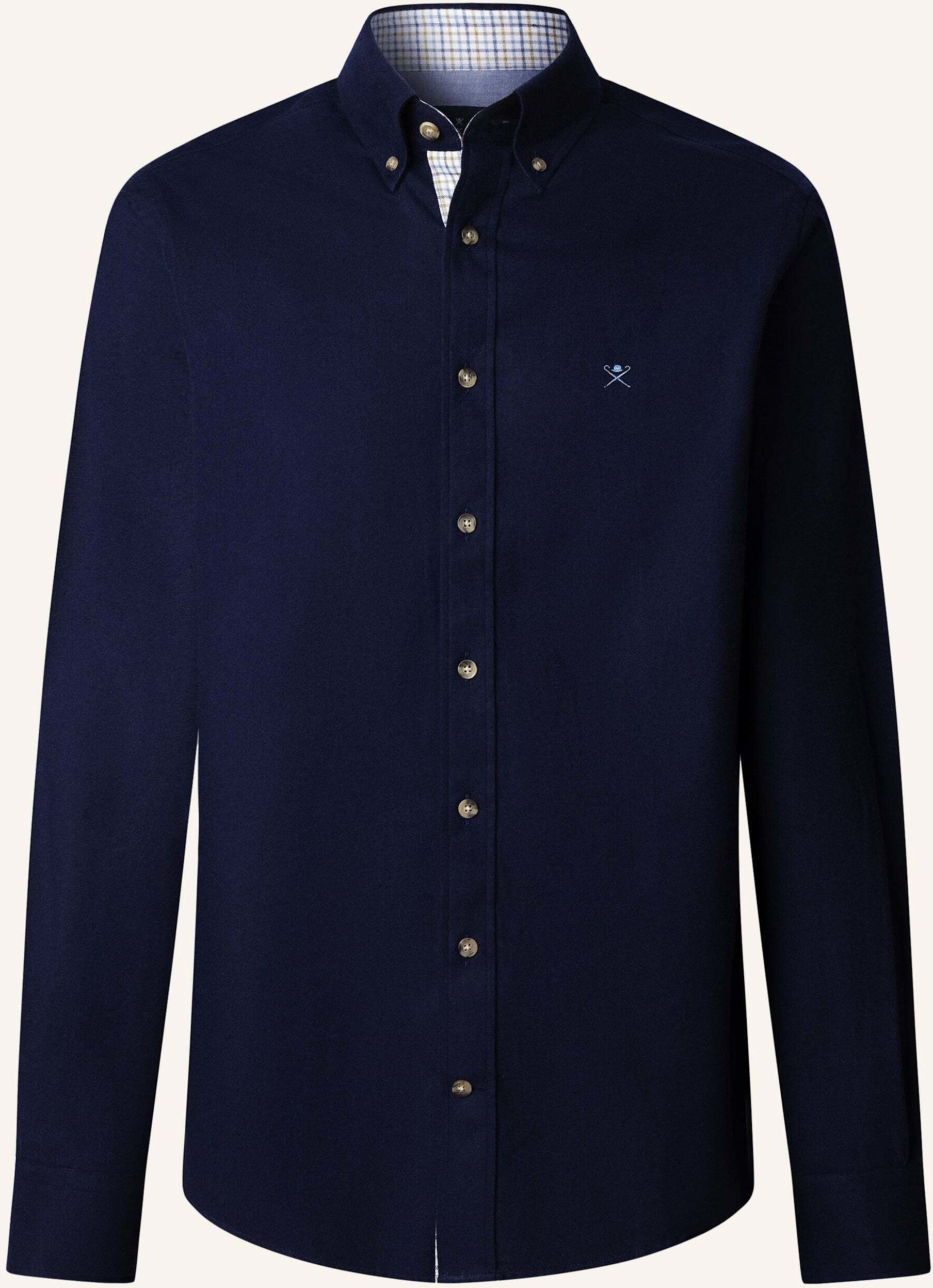 Hackett London Freizeithemd Flannel Multi Trim blau