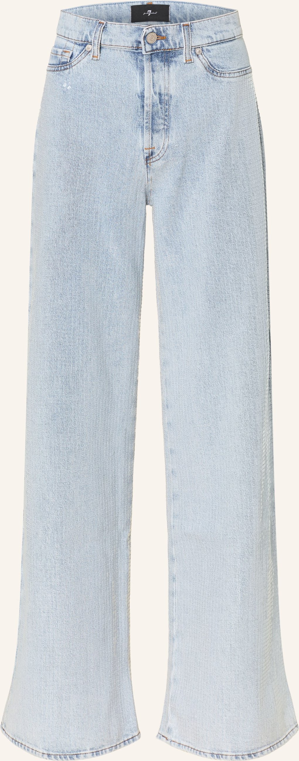 7 For All Mankind Wide Leg Jeans Lotta Mit Pailletten blau