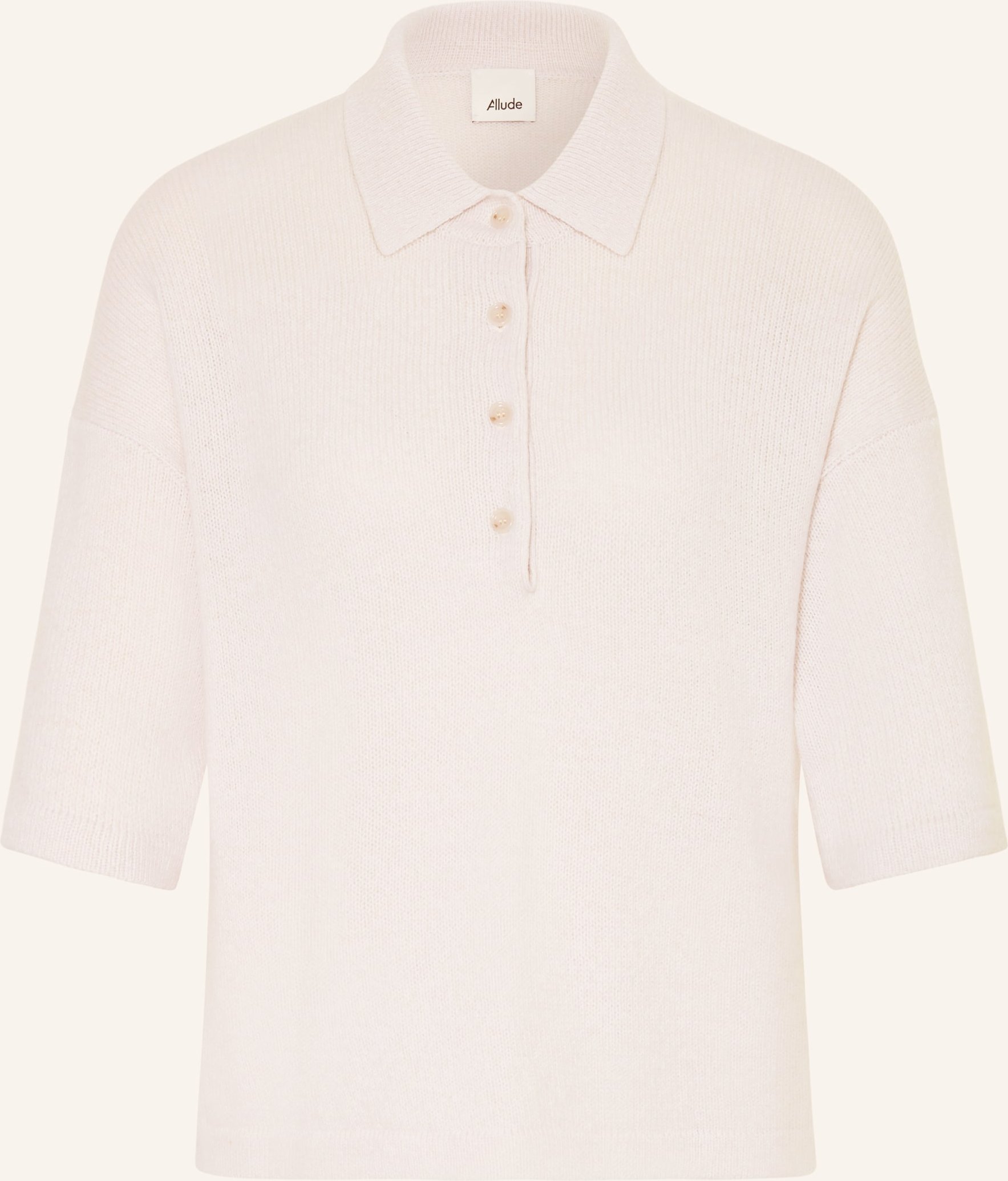 Allude Strick-Poloshirt Aus Cashmere grau