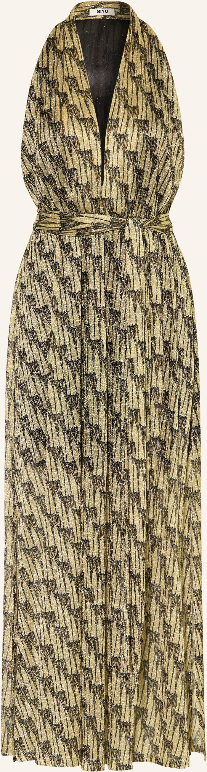Siyu Kleid Mit Glitzergarn gold