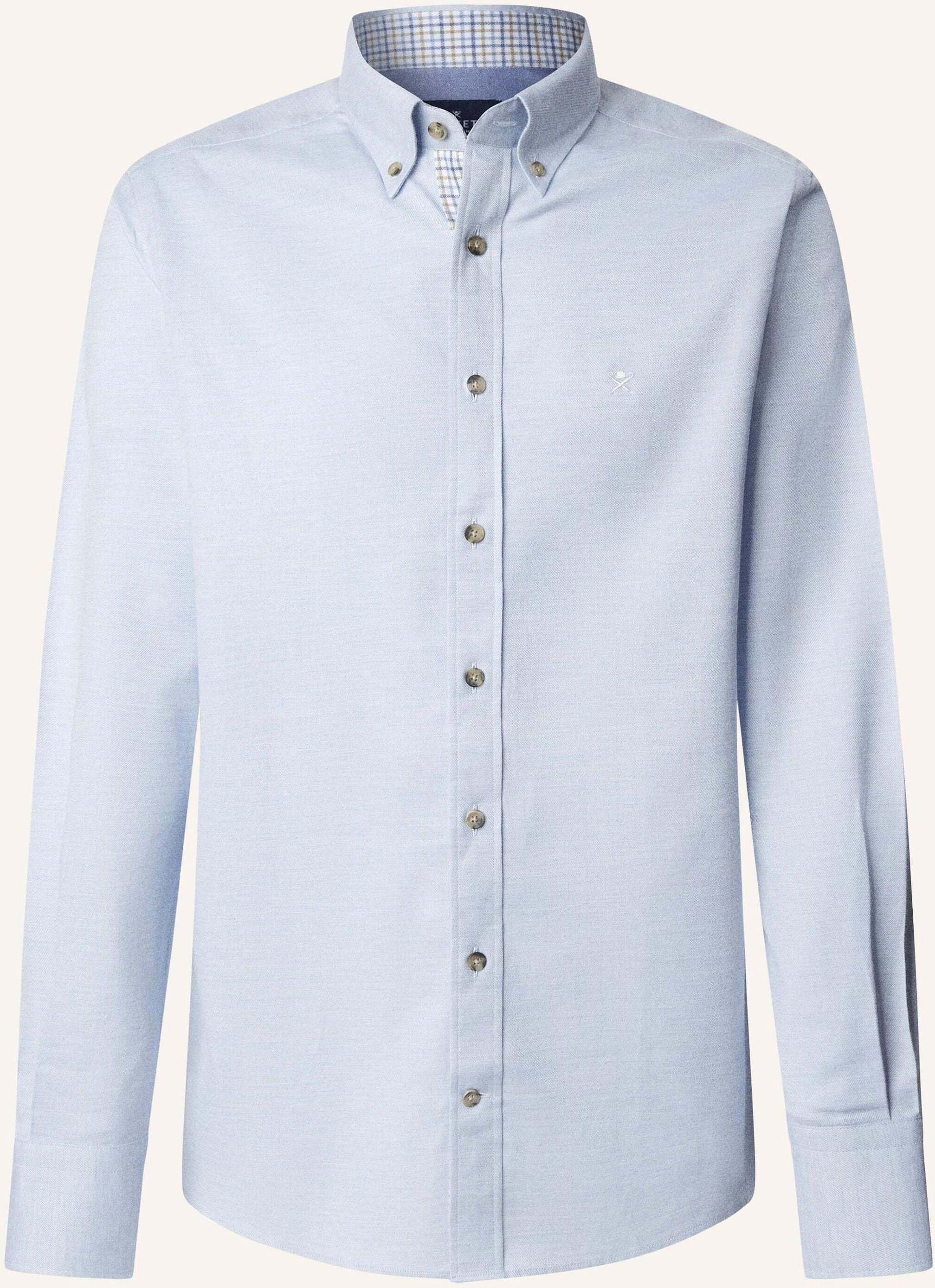 Hackett London Freizeithemd Flannel Multi Trim blau