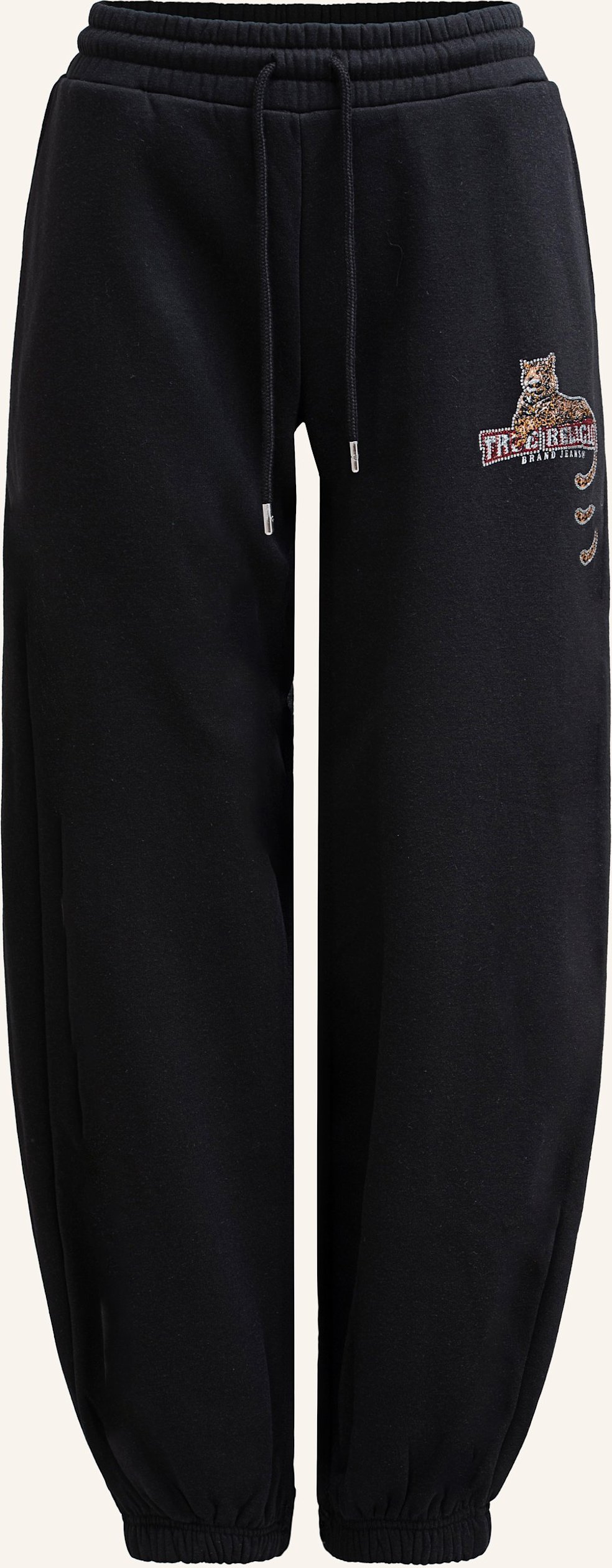 True Religion Sweatpant Leopard Crystal Baggy schwarz