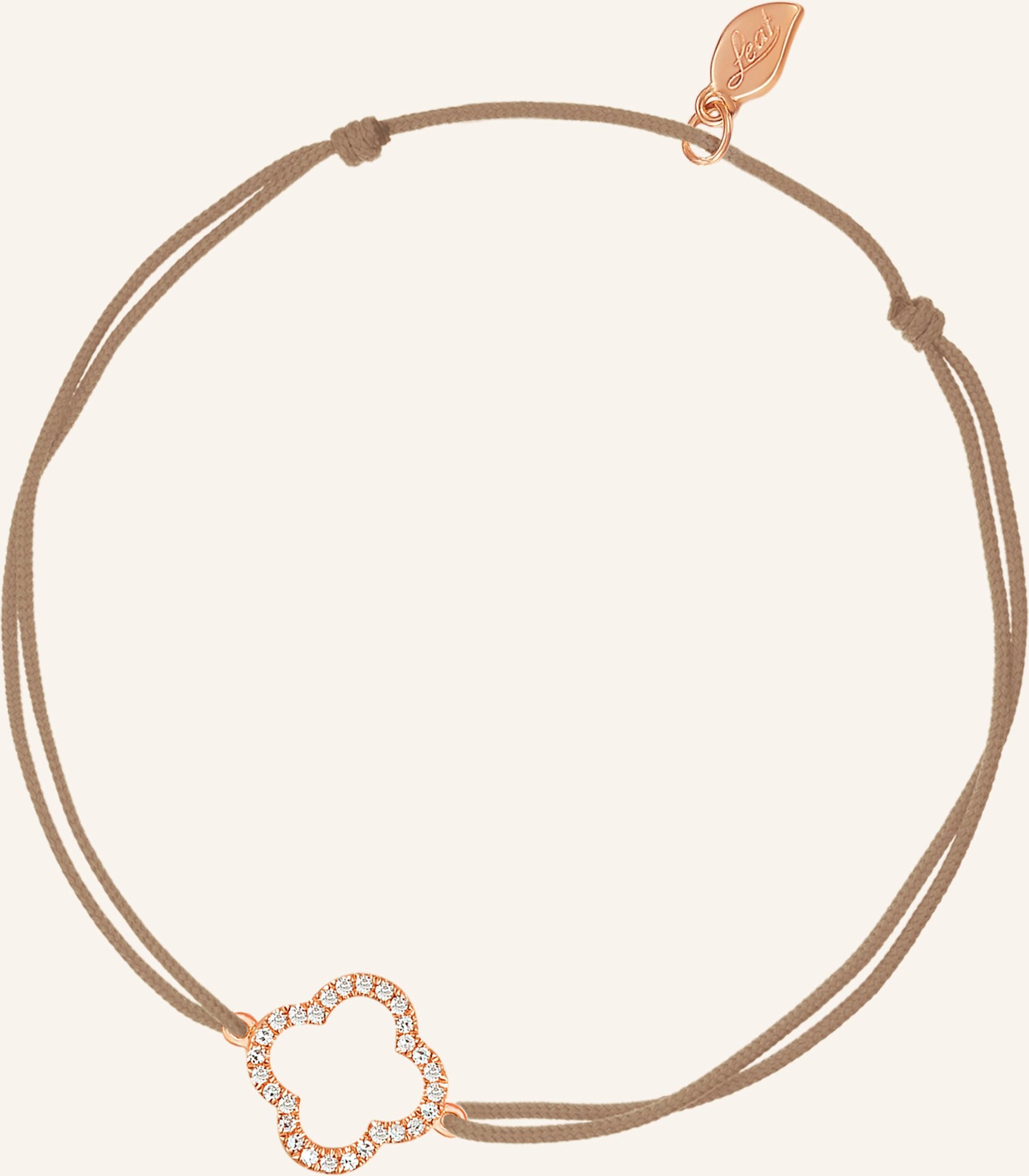 Leaf Freundschaftsarmband Clover Aus 18 Karat Roségold Mit Diamanten beige
