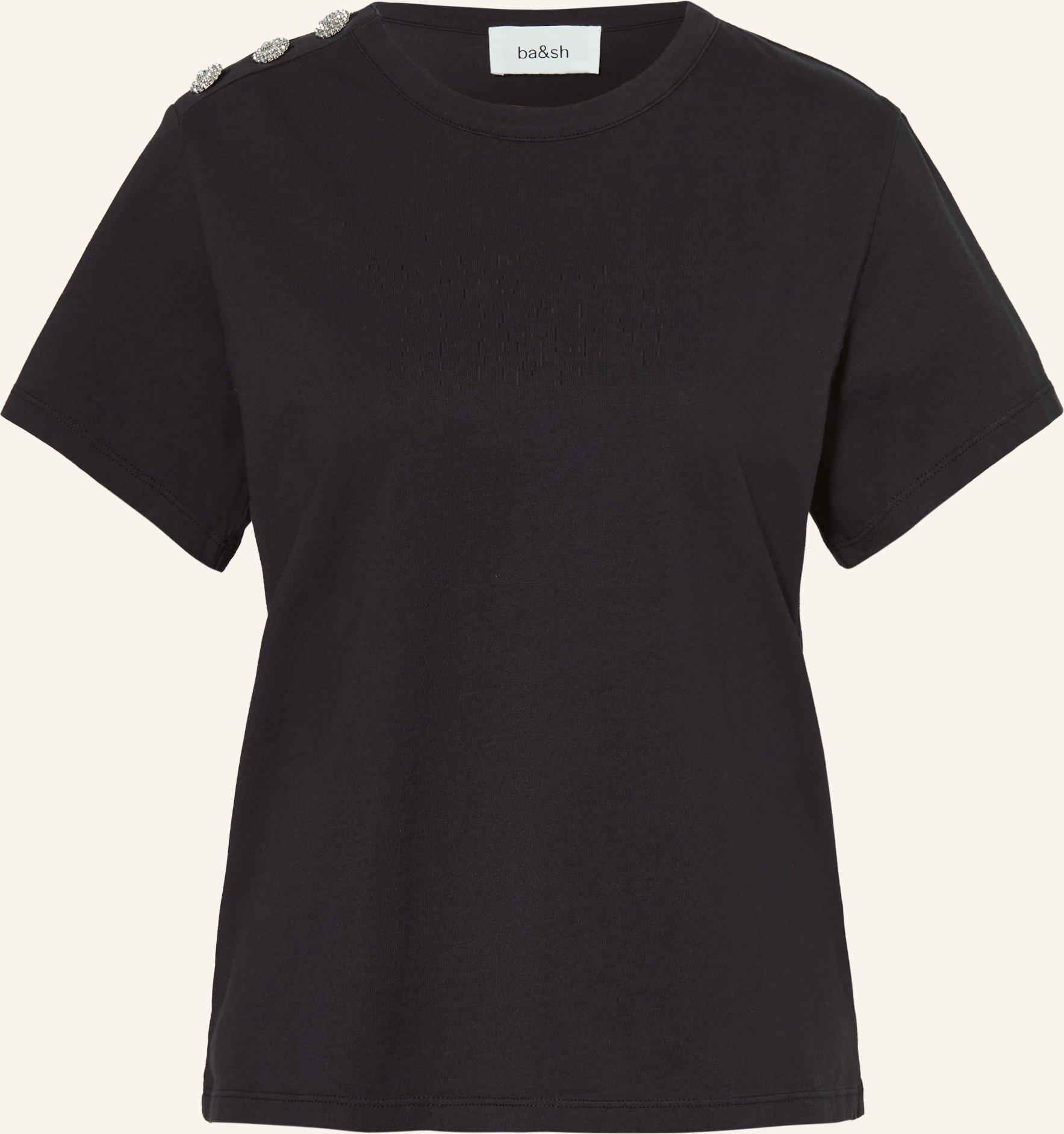 Ba&Sh T-Shirt Elmer Mit Schmucksteinen grau