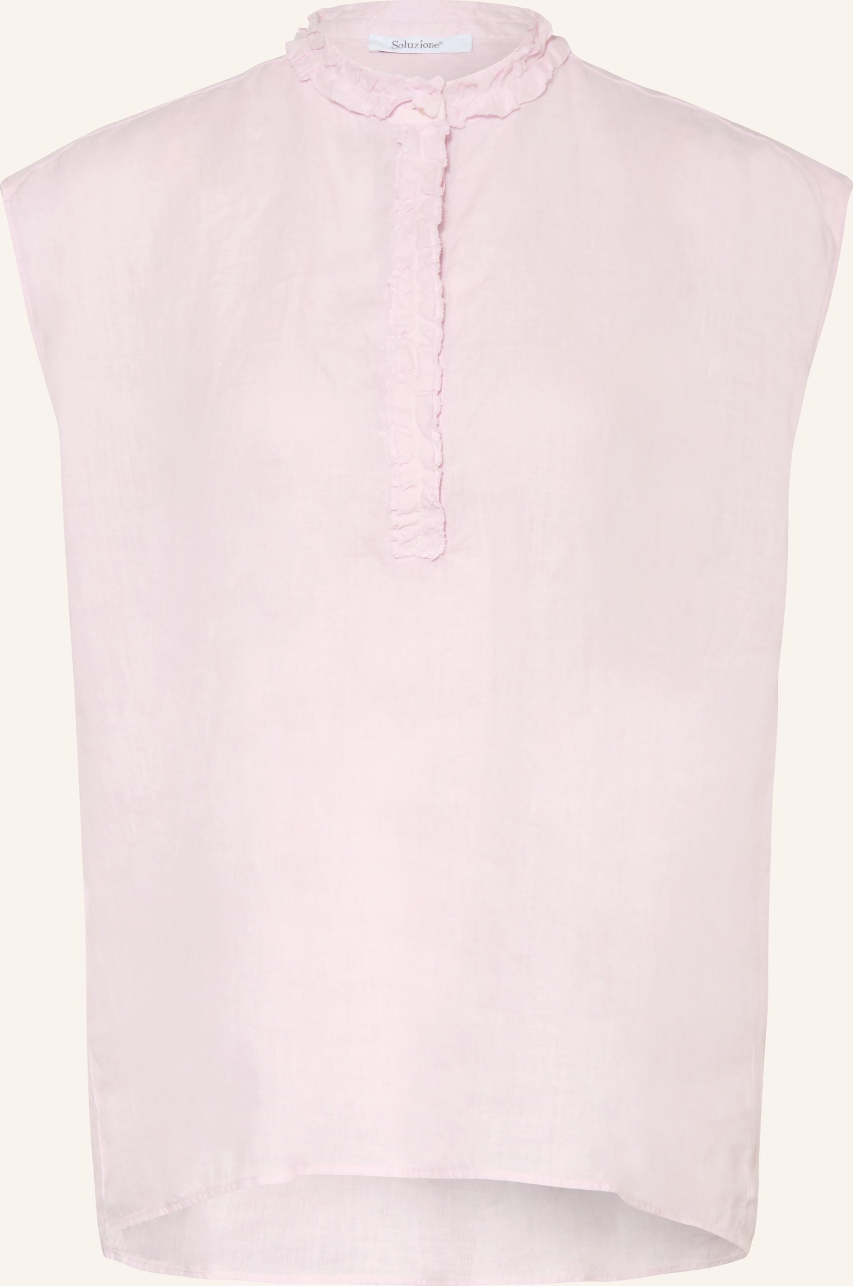 Soluzione Blusenshirt Aus Leinen Mit Rüschen rosa