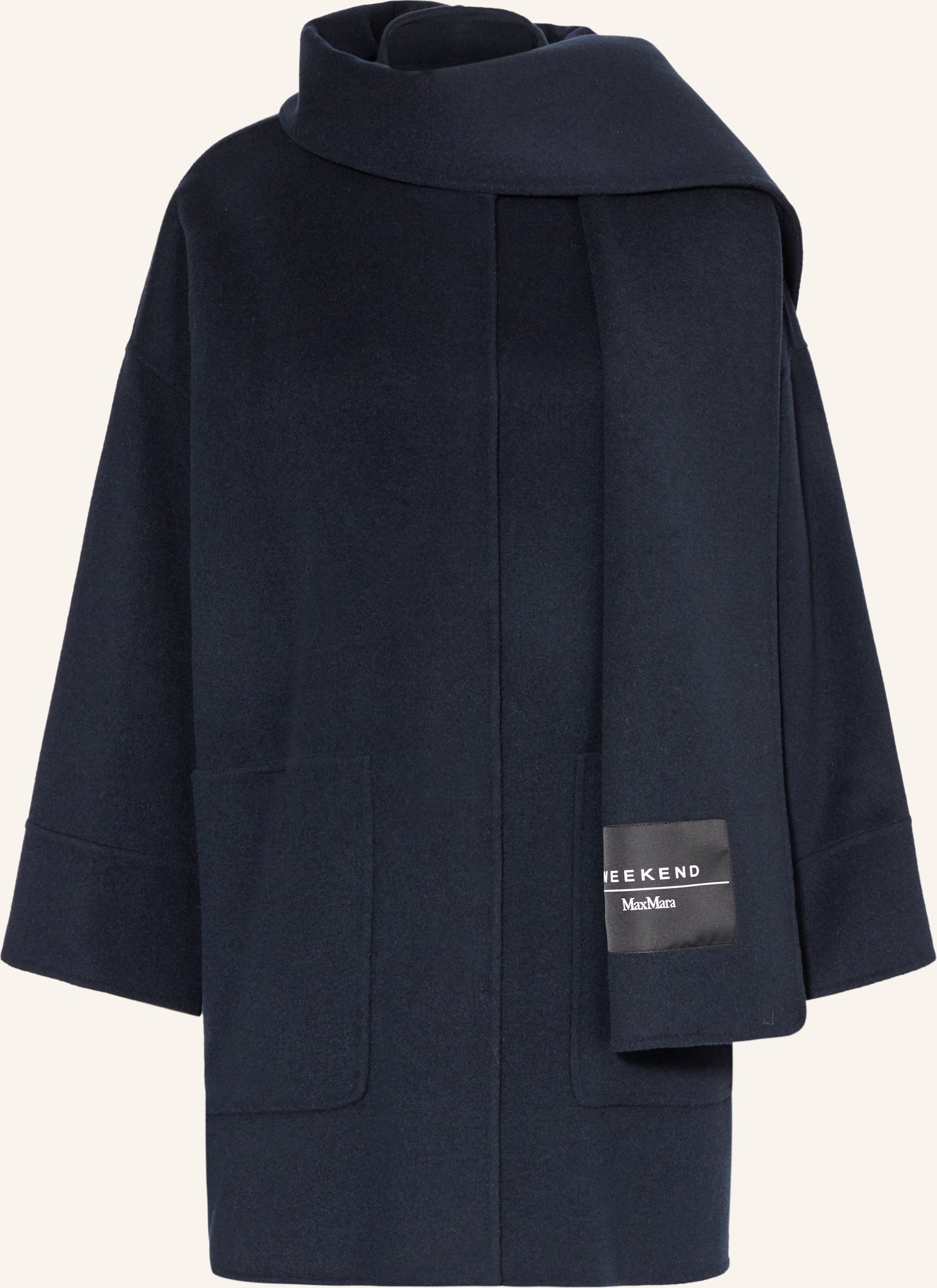 Weekend Max Mara Wollmantel Fulcro Mit Abnehmbarem Schal blau