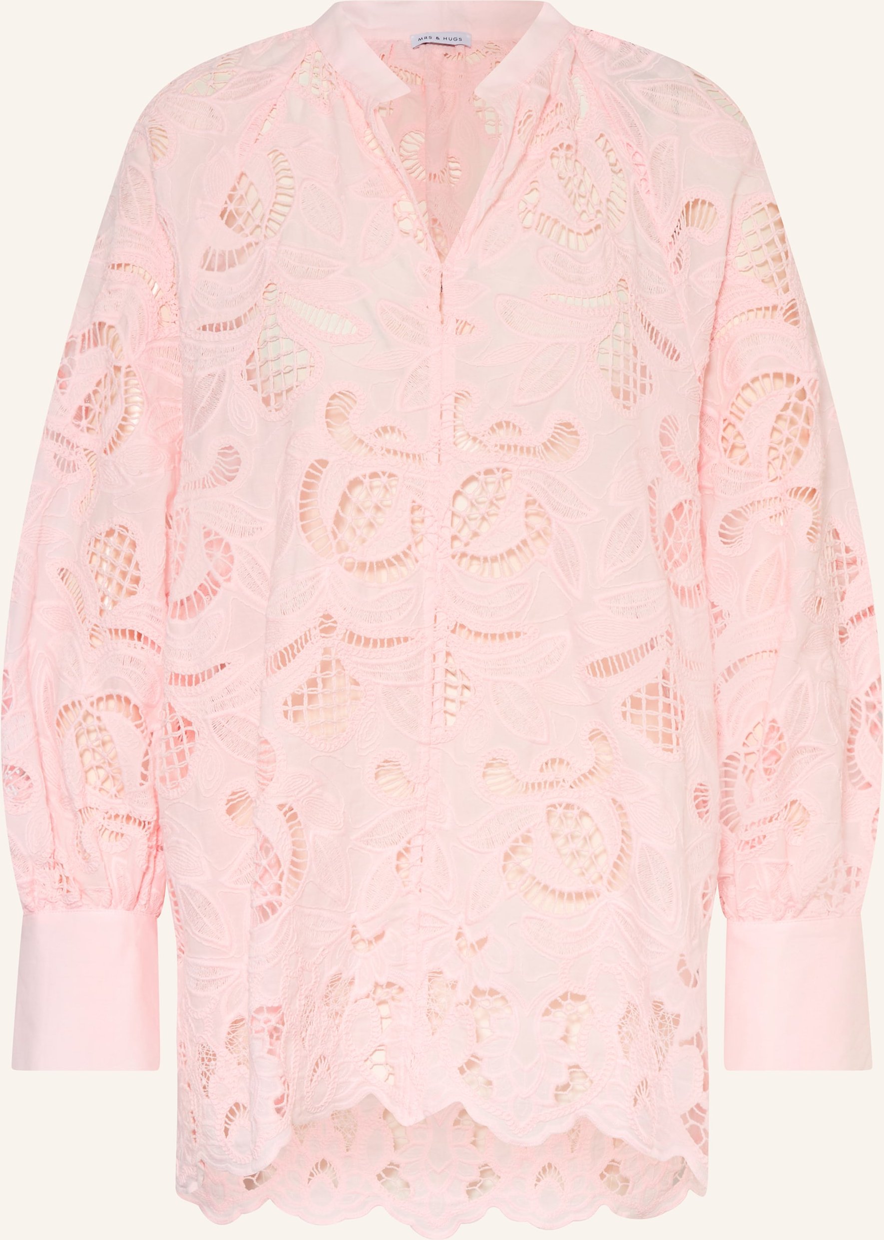 Mrs & Hugs Blusenshirt Mit Lochspitze rosa