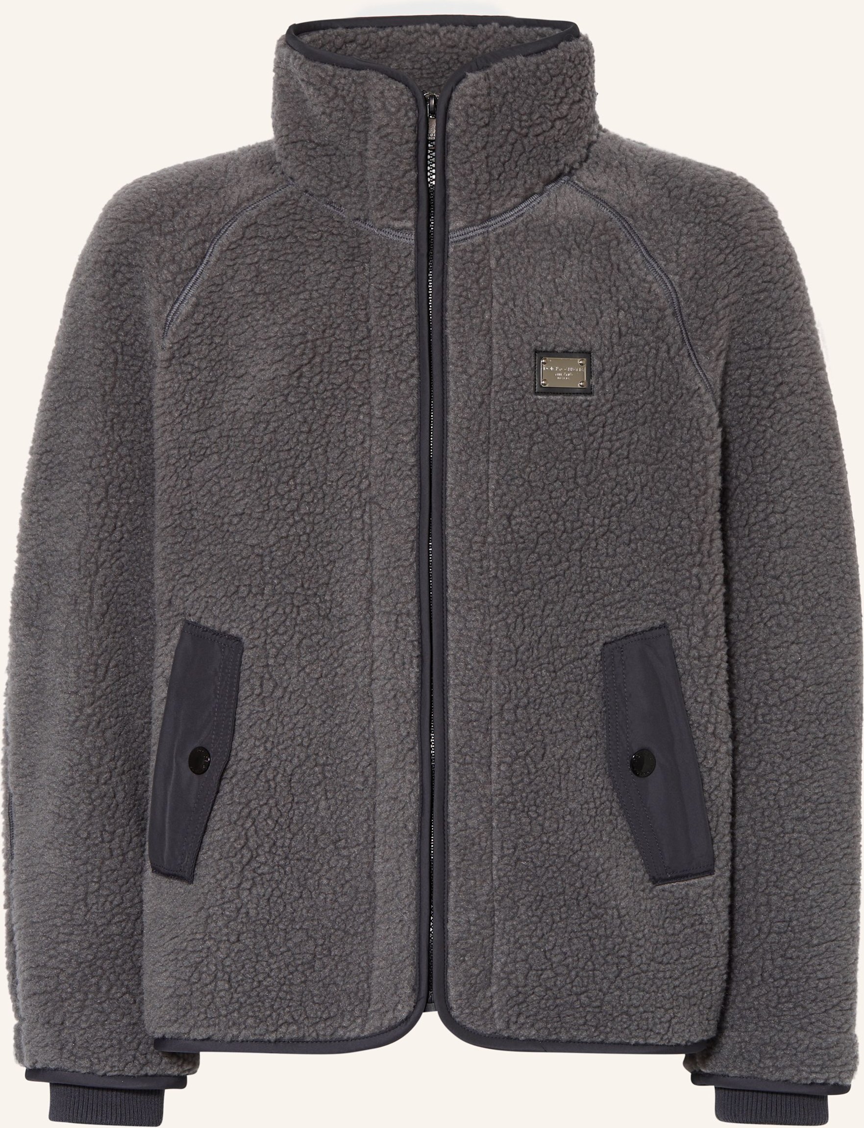 Dolce & Gabbana Teddyfell-Overjacket grau