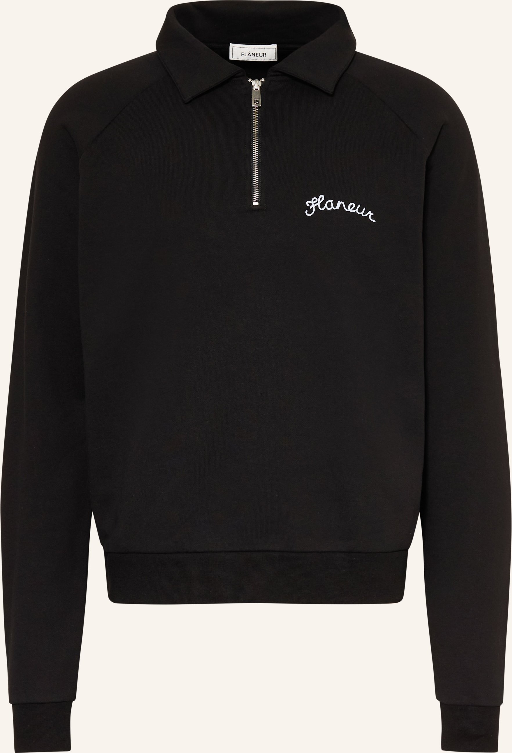 Flâneur Sweat-Poloshirt Signature schwarz
