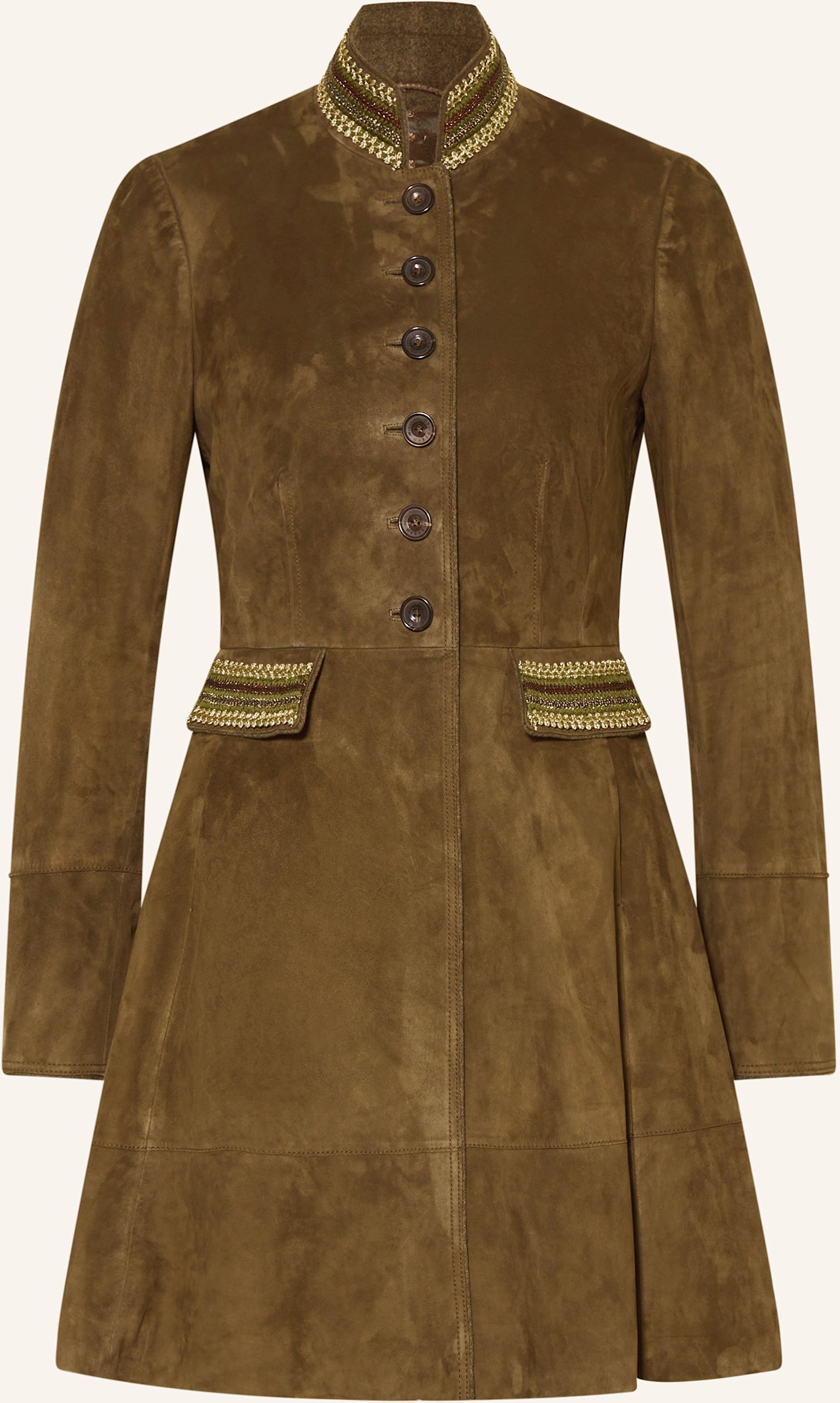 Habsburg Ledermantel Plainburg Mit Glitzergarn gruen