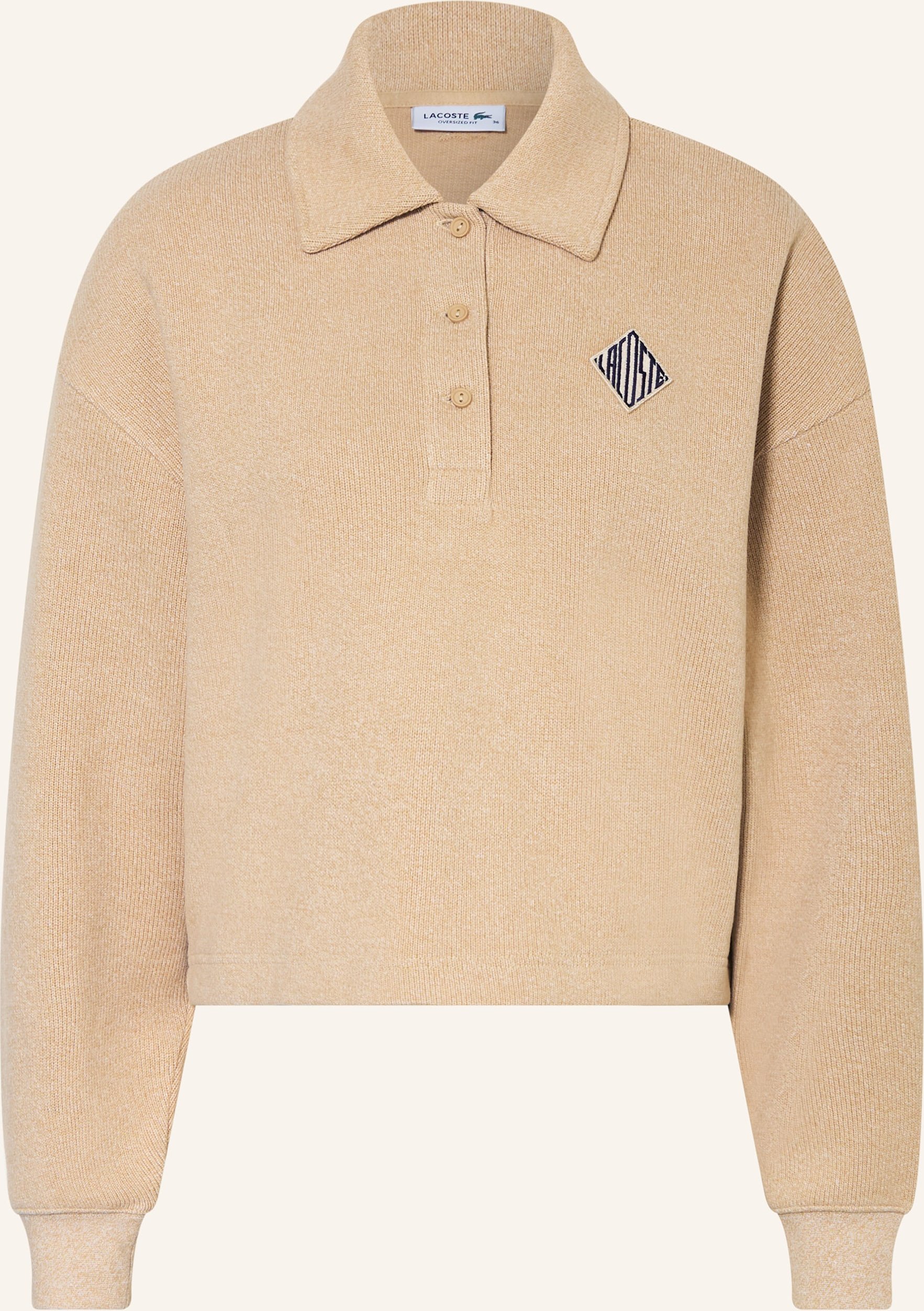 Lacoste Oversized-Sweatshirt beige