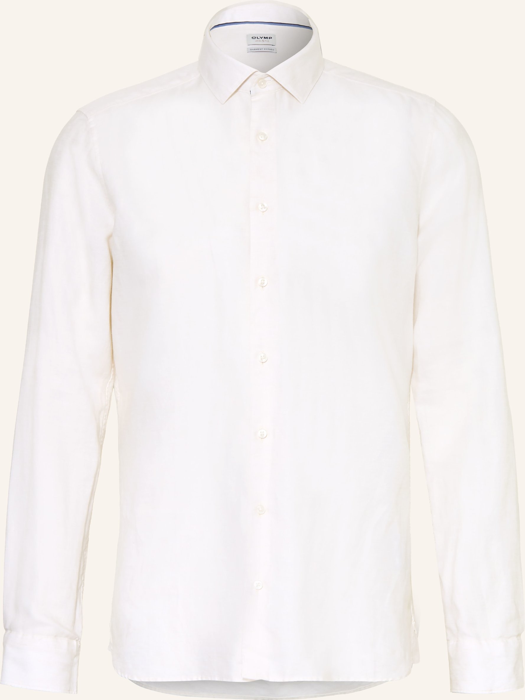 Olymp Hemd Level Five Body Fit Mit Leinen beige