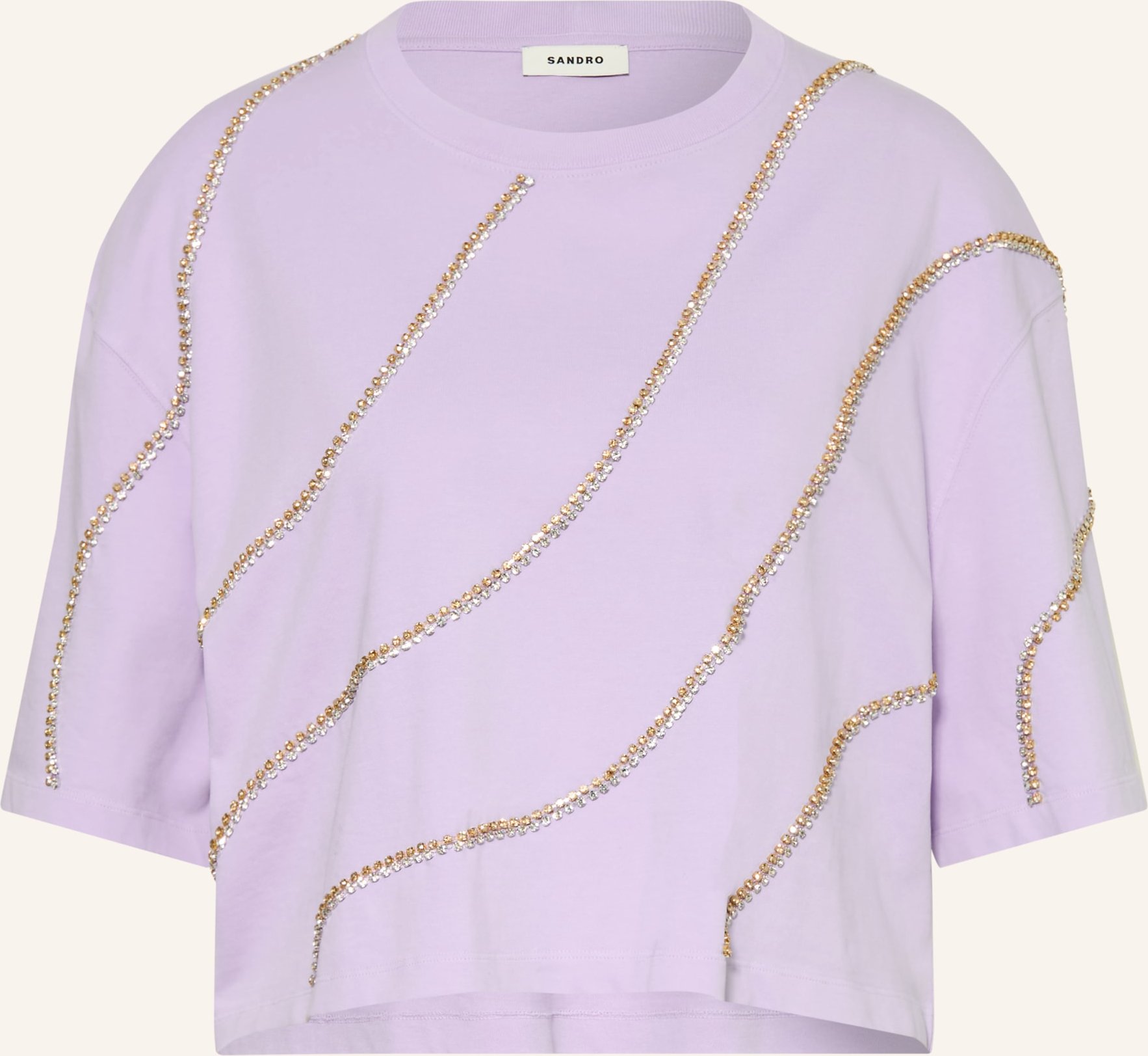 Sandro T-Shirt Mit Schmucksteinen rosa