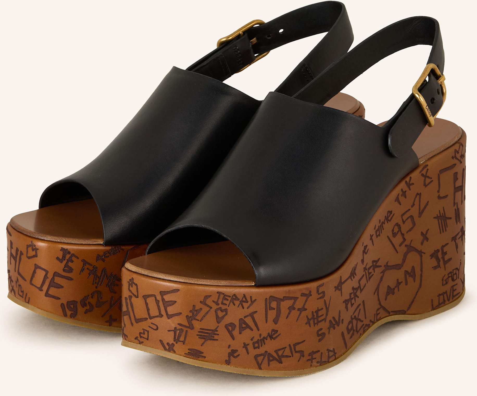 Chloé Plateau-Wedges Maxime schwarz