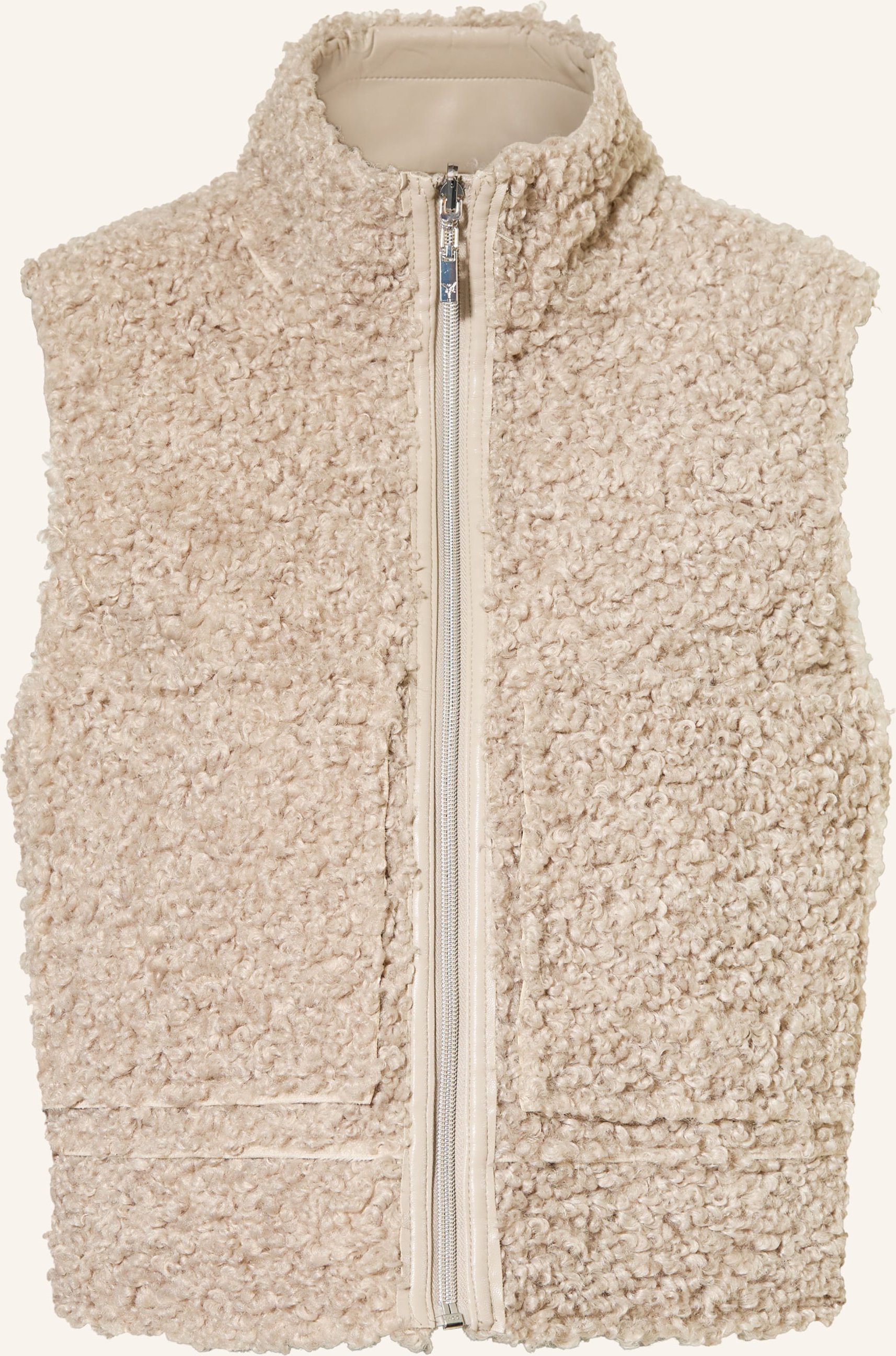 Monari Weste Mit Teddyfell Zum Wenden beige