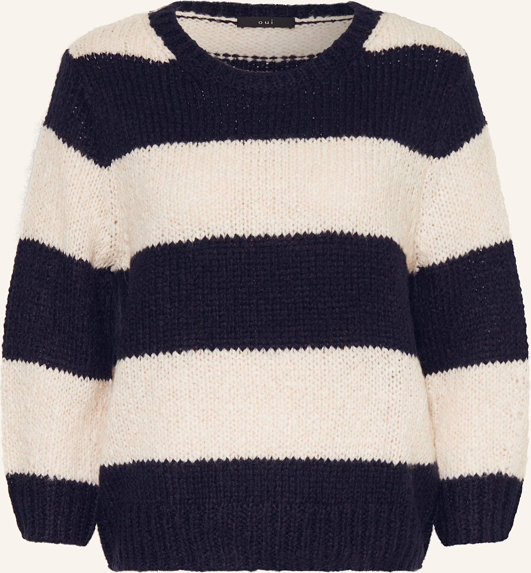 Oui Pullover Mit 3/4-Arm blau