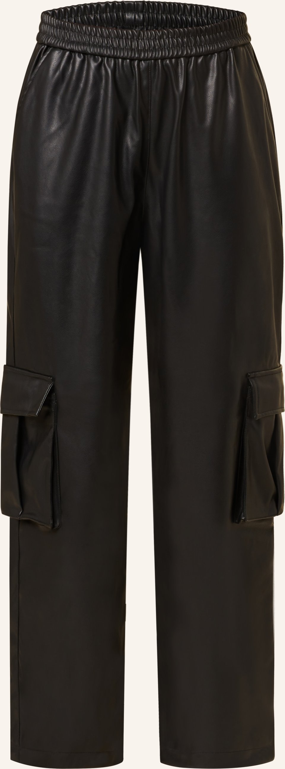 Thumbnail - Only Cargohose In Lederoptik schwarz