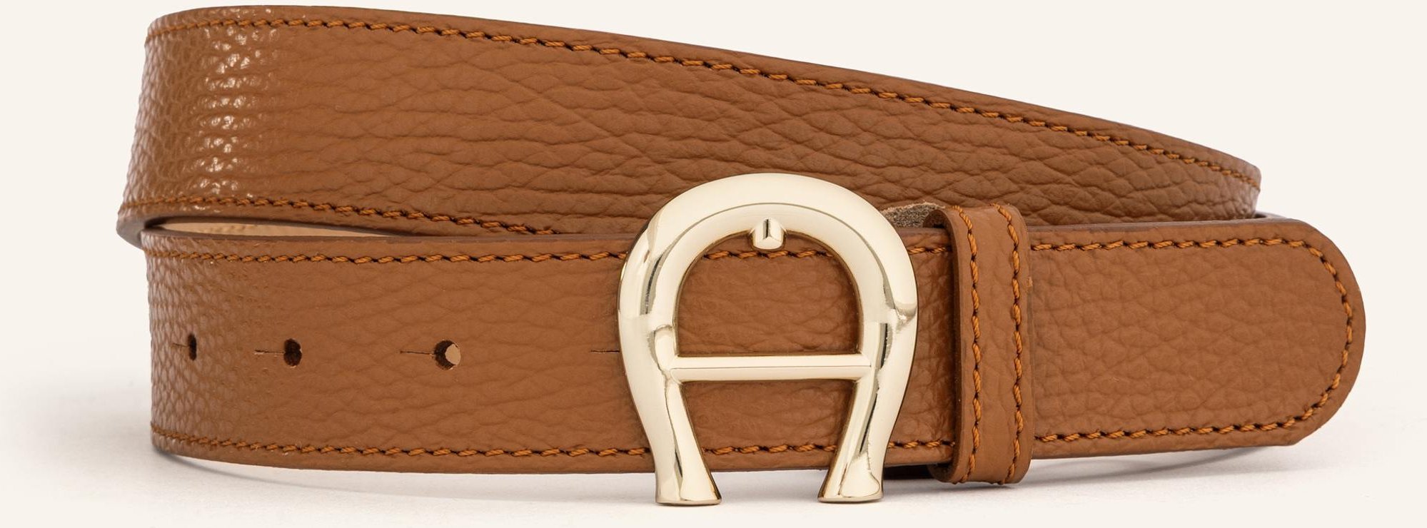 Aigner Ledergürtel Logo braun