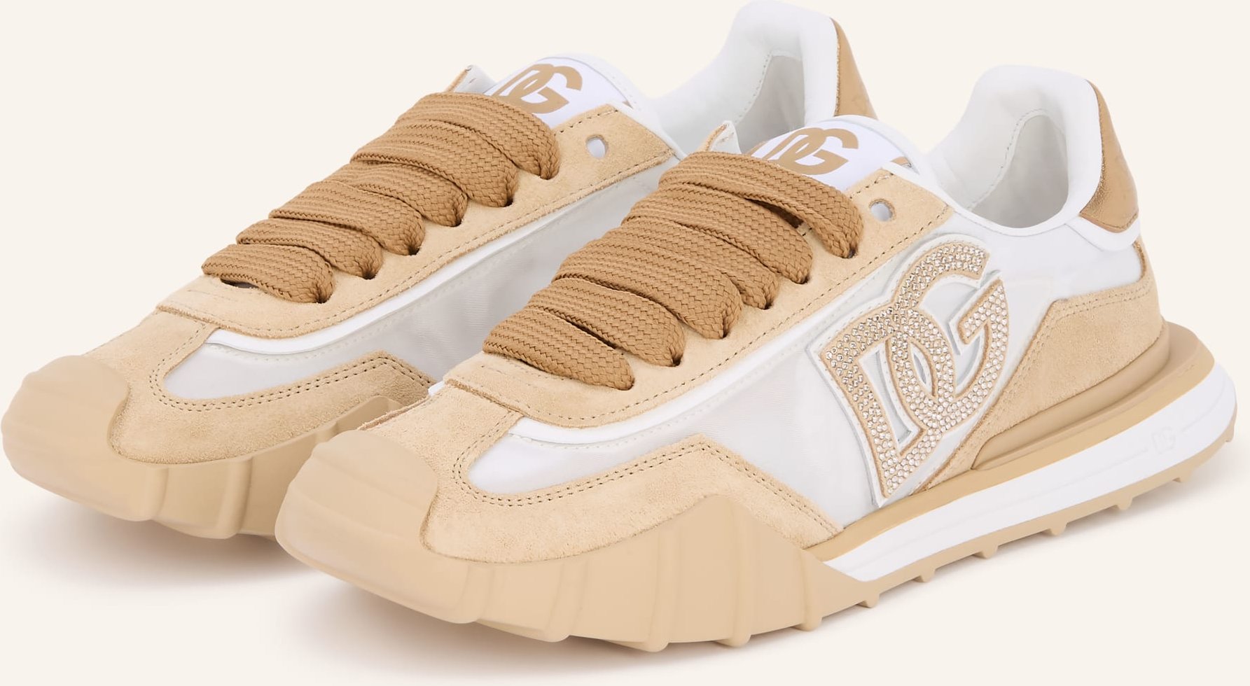 Dolce & Gabbana Sneaker Mit Schmucksteinen beige