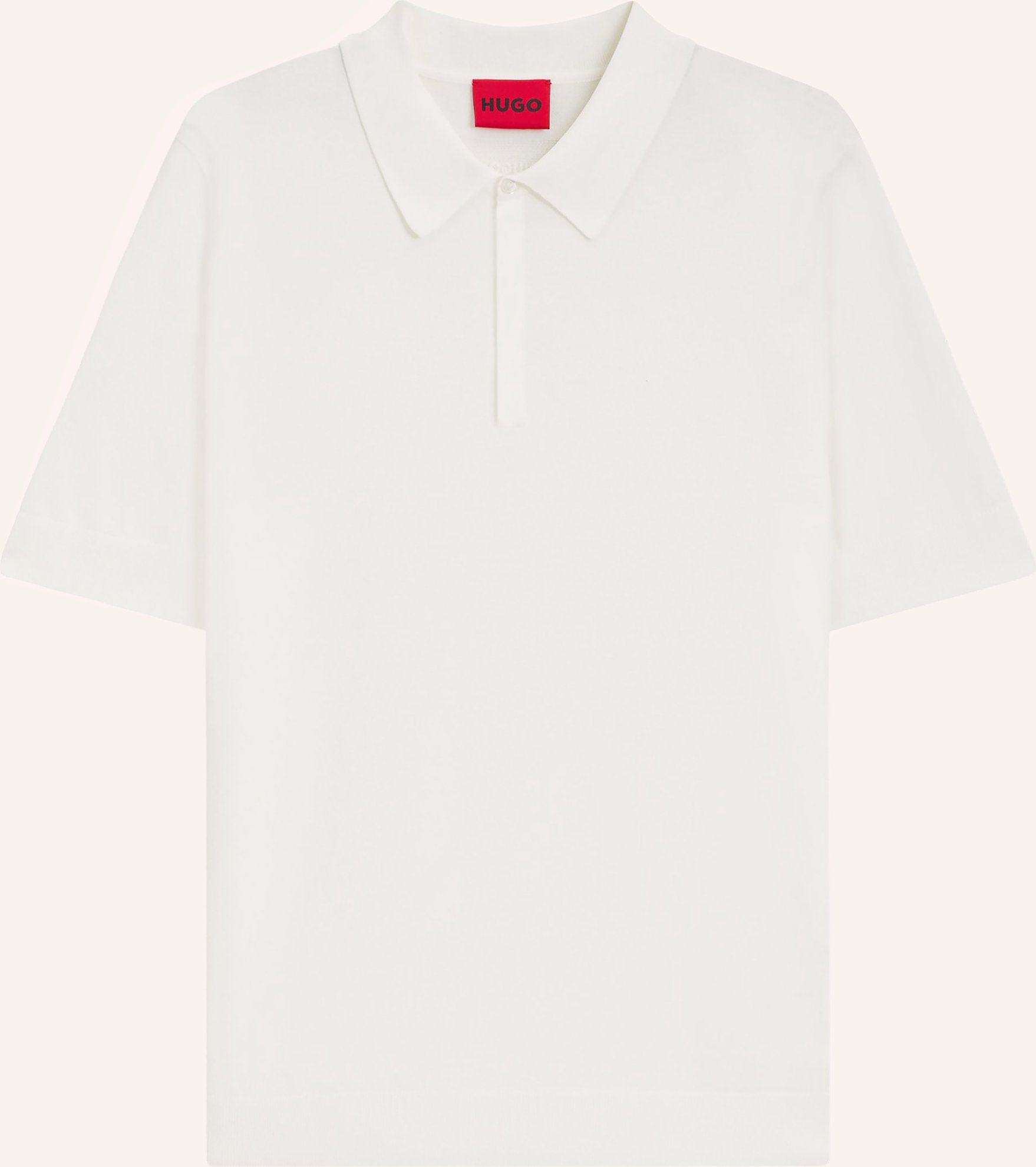 Hugo Strick-Poloshirt San Peter weiss