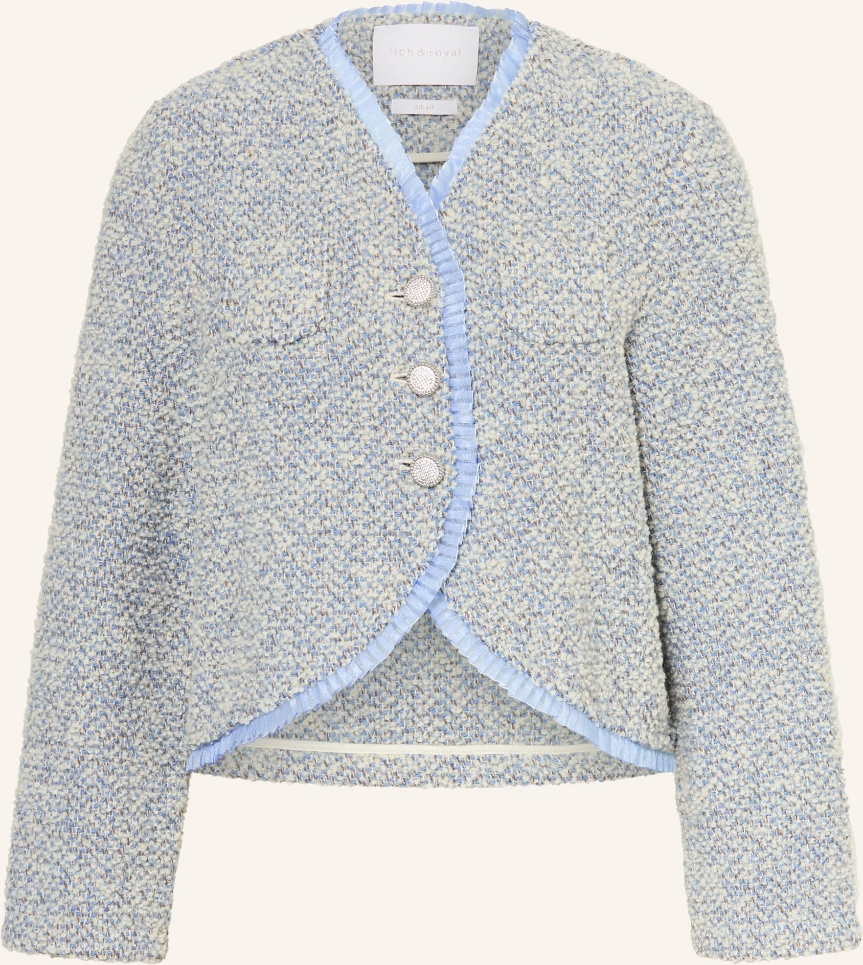 Rich & Royal Strickjacken Mit Rüschen grau