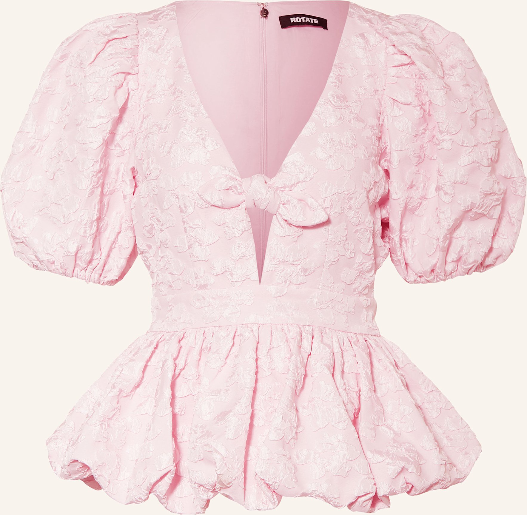 Thumbnail - Rotate Jacquard-Top Mit Rüschen rosa