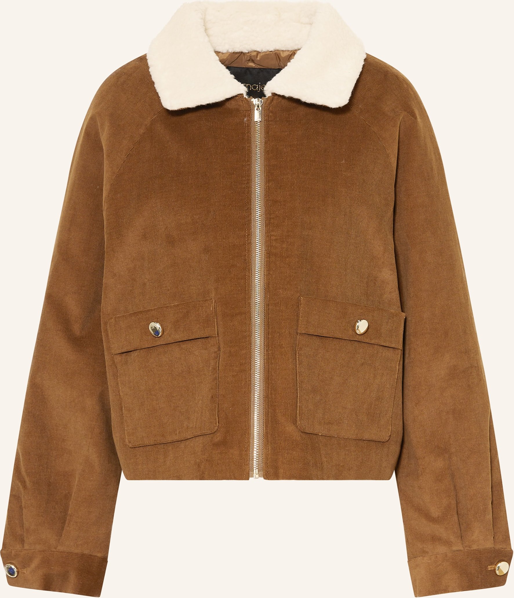 Maje Cordjacke Belle Mit Teddyfell braun