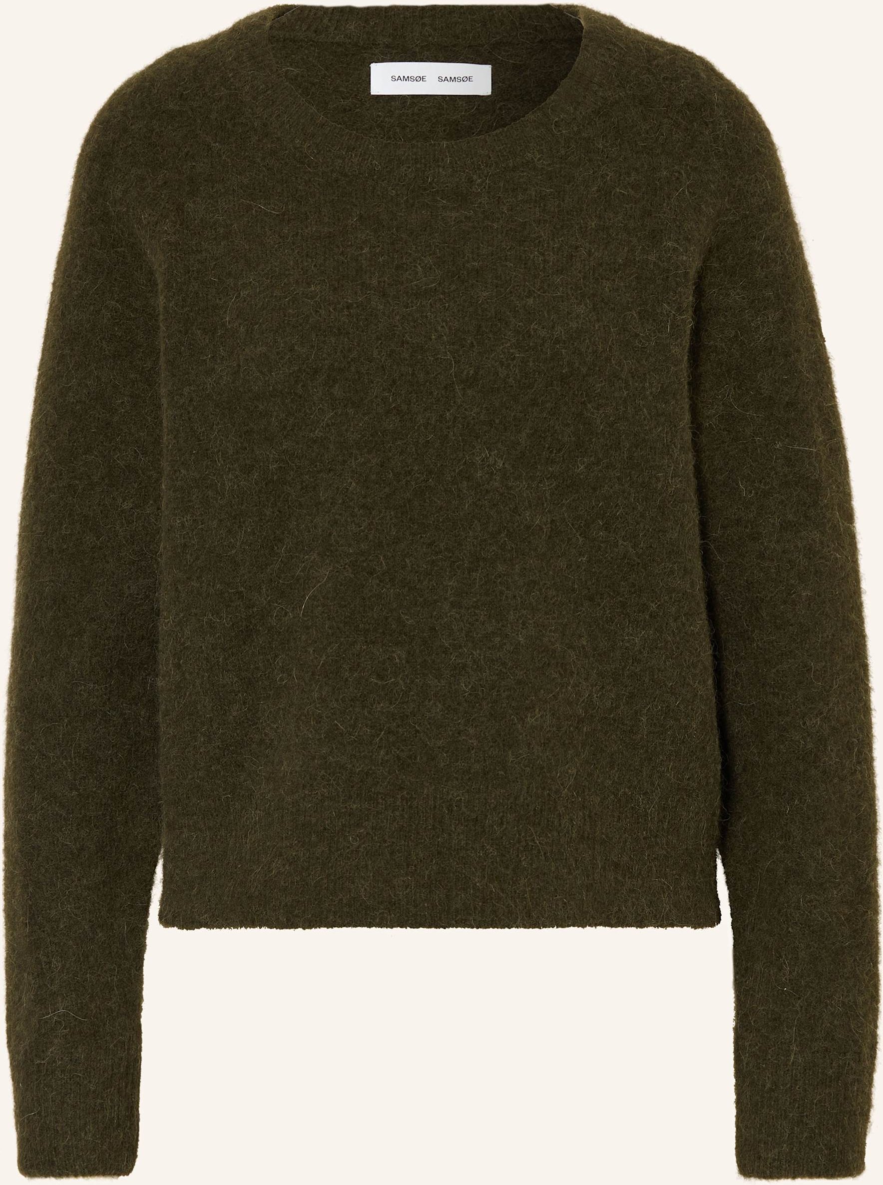 Samsøe Samsøe Pullover Nor O-N Short Mit Alpaka gruen