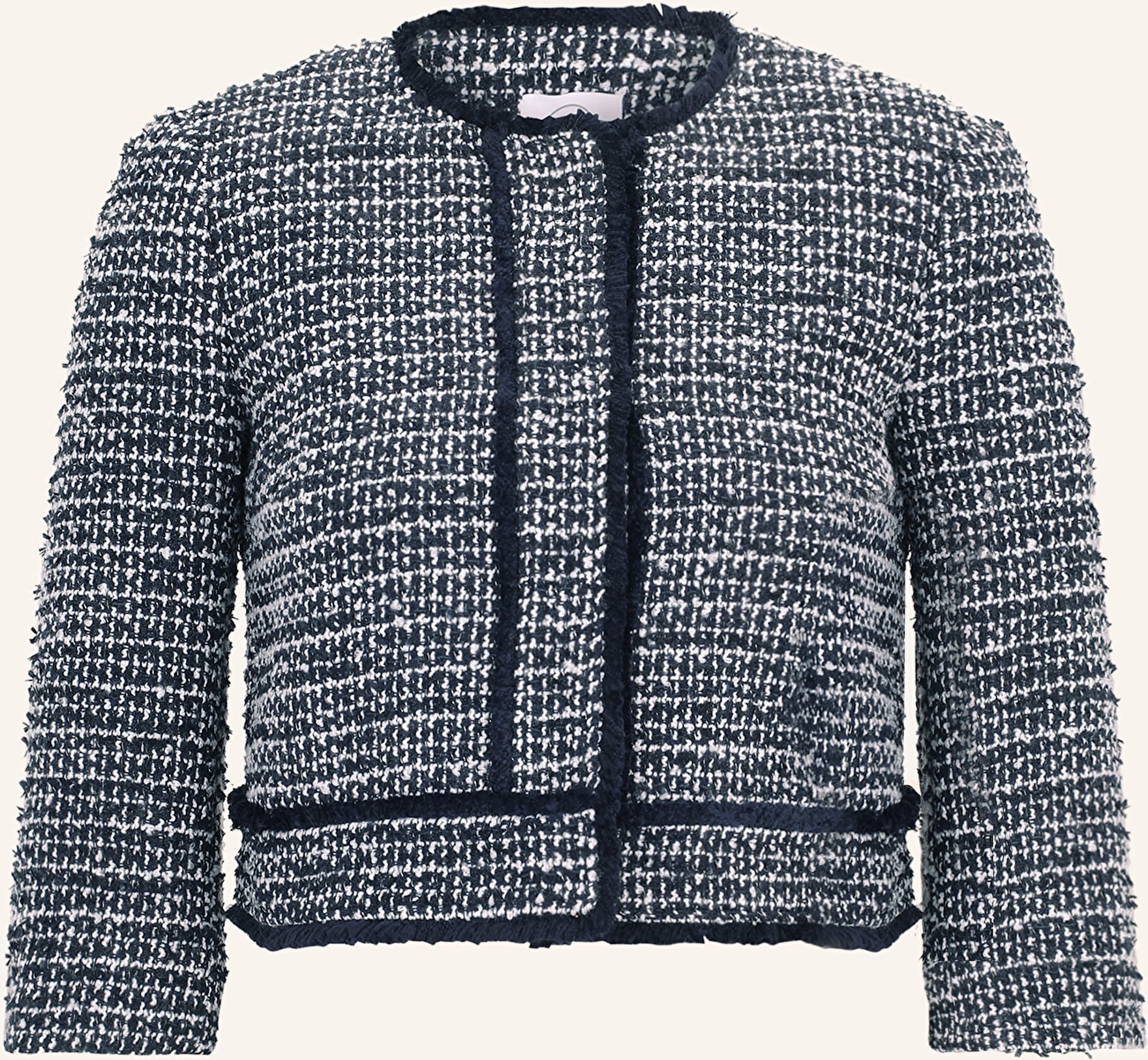 Betty&Co Kastenjacke Aus Bouclé Mit 3/4-Arm blau