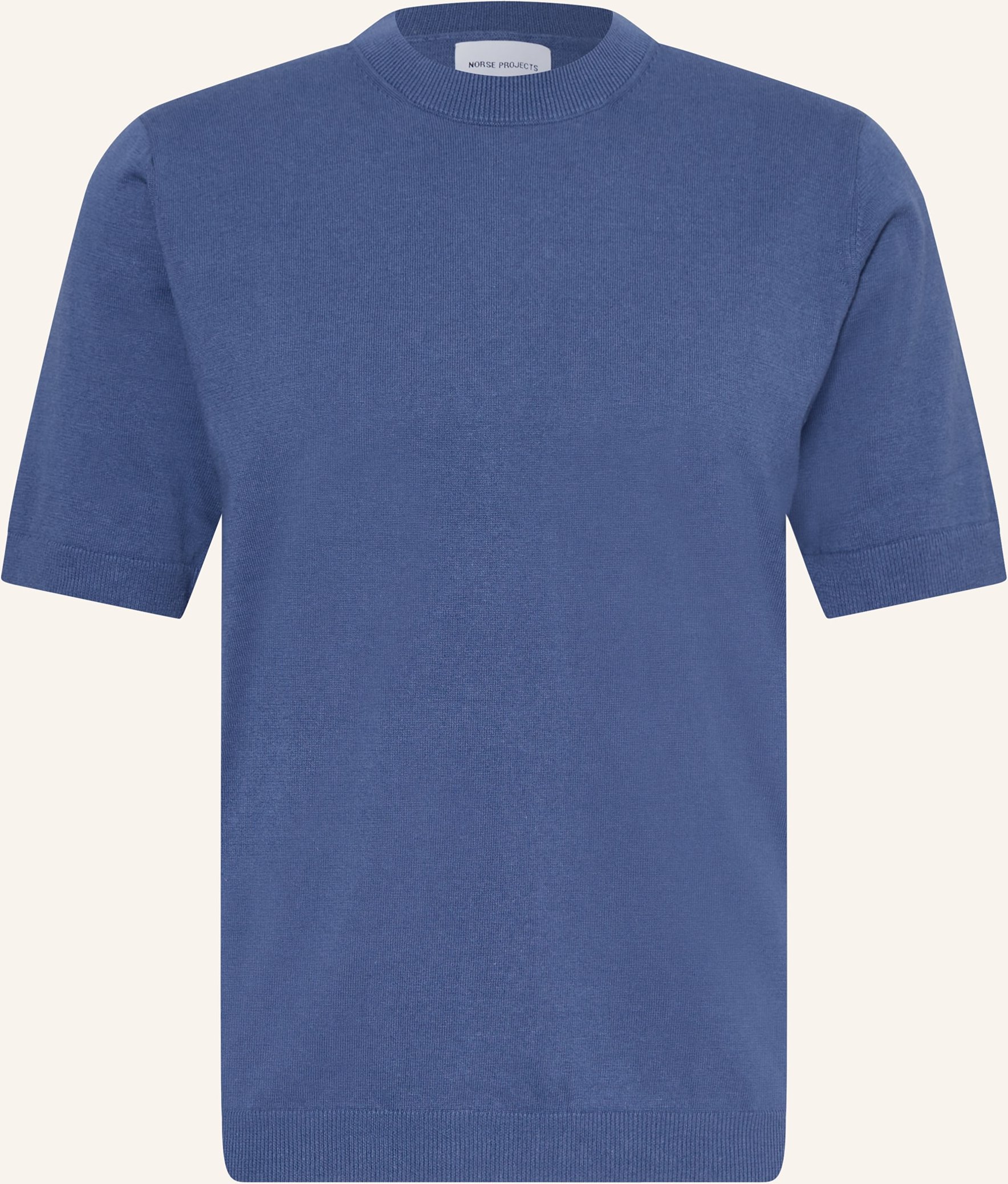 Norse Projects Strickshirt Rhys Mit Leinen blau
