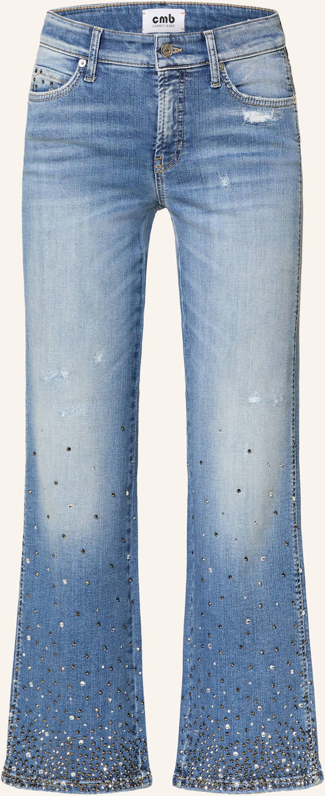 Thumbnail - Cambio Jeans Francesa Mit Schmucksteinbesatz blau
