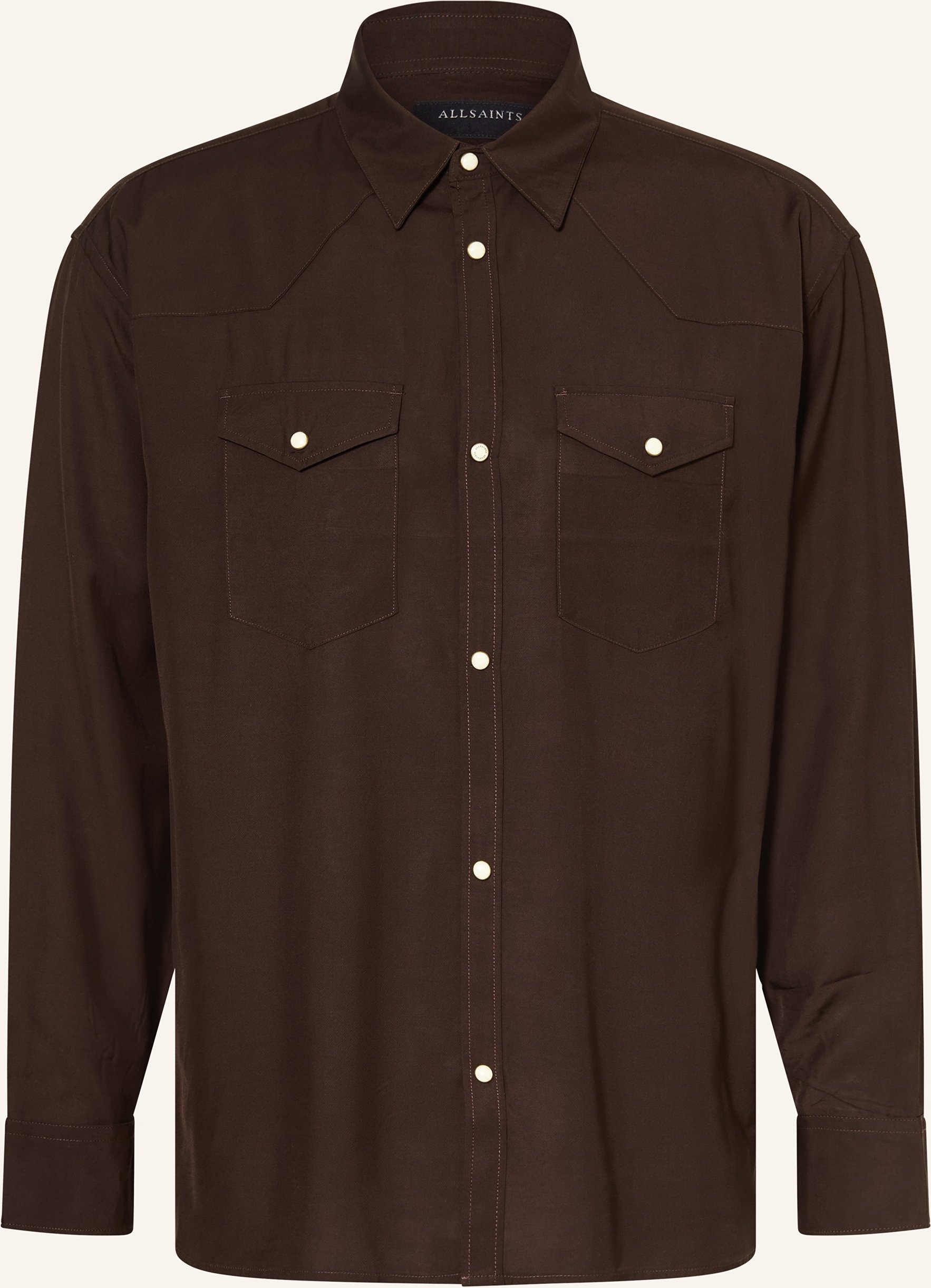 Allsaints Hemd Pickett Oversized Fit braun