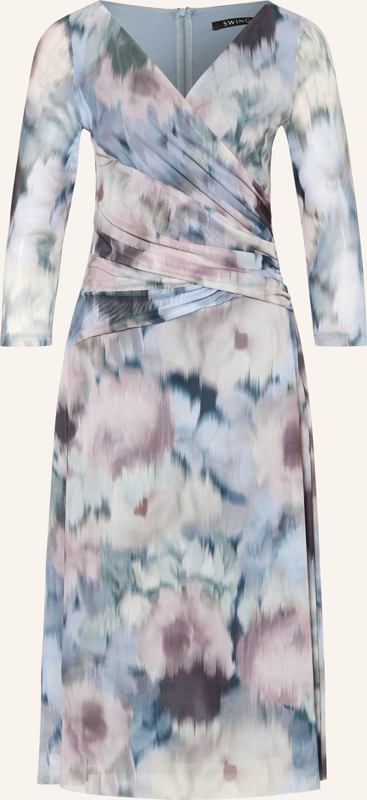 Swing Mesh-Kleid Mit 3/4-Arm blau