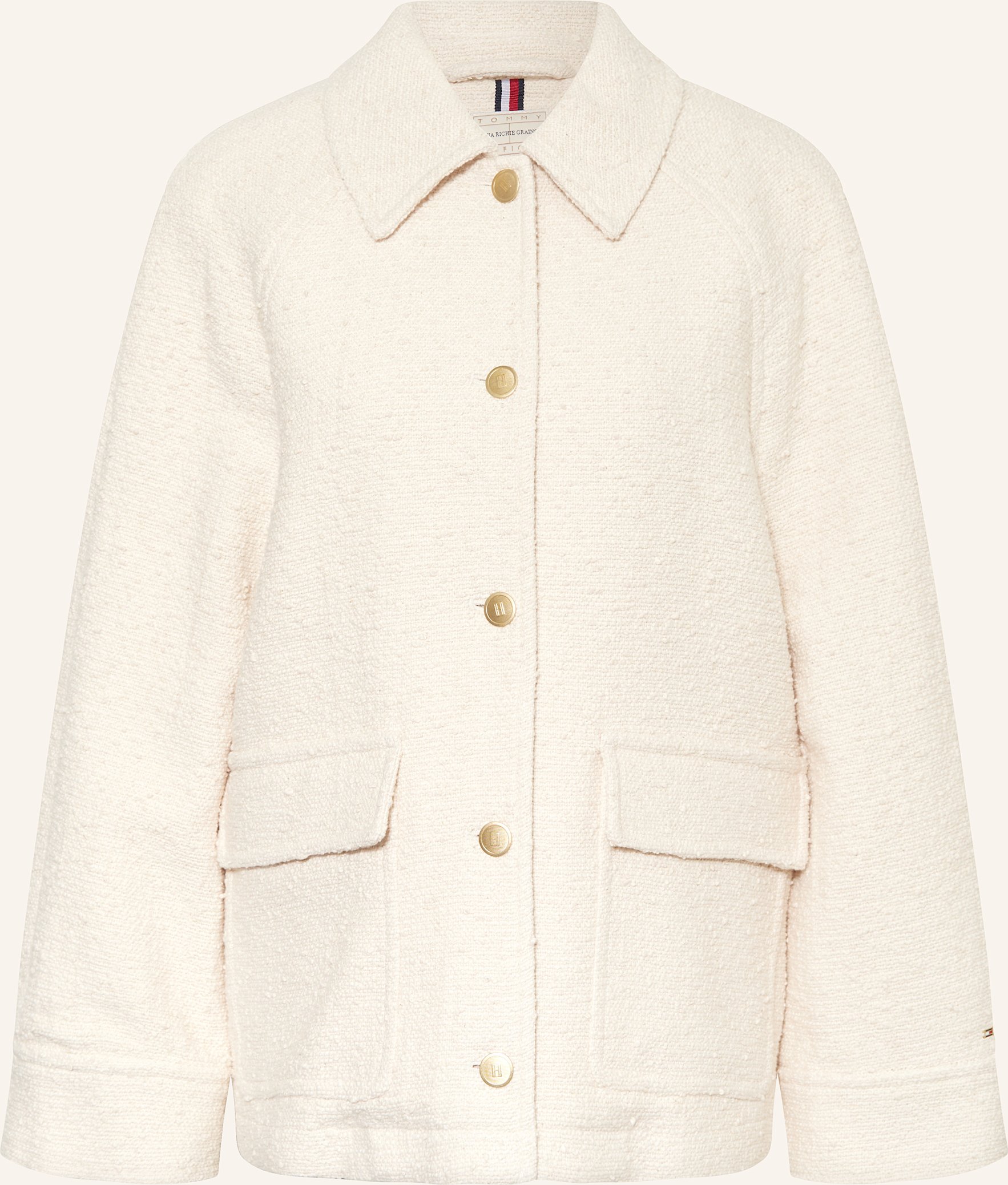 Thumbnail - Tommy Hilfiger Bouclé-Overjacket weiss