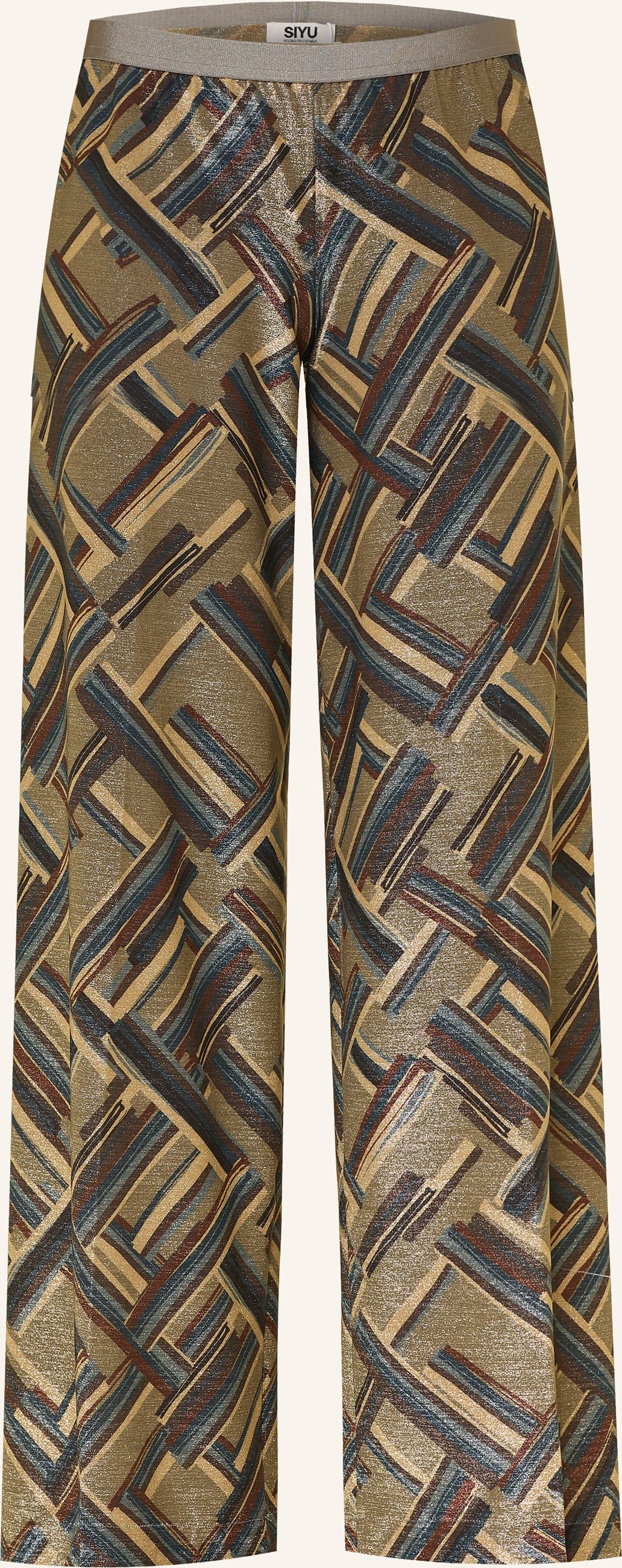 Thumbnail - Siyu Marlenehose Aus Jersey Mit Glitzergarn grau