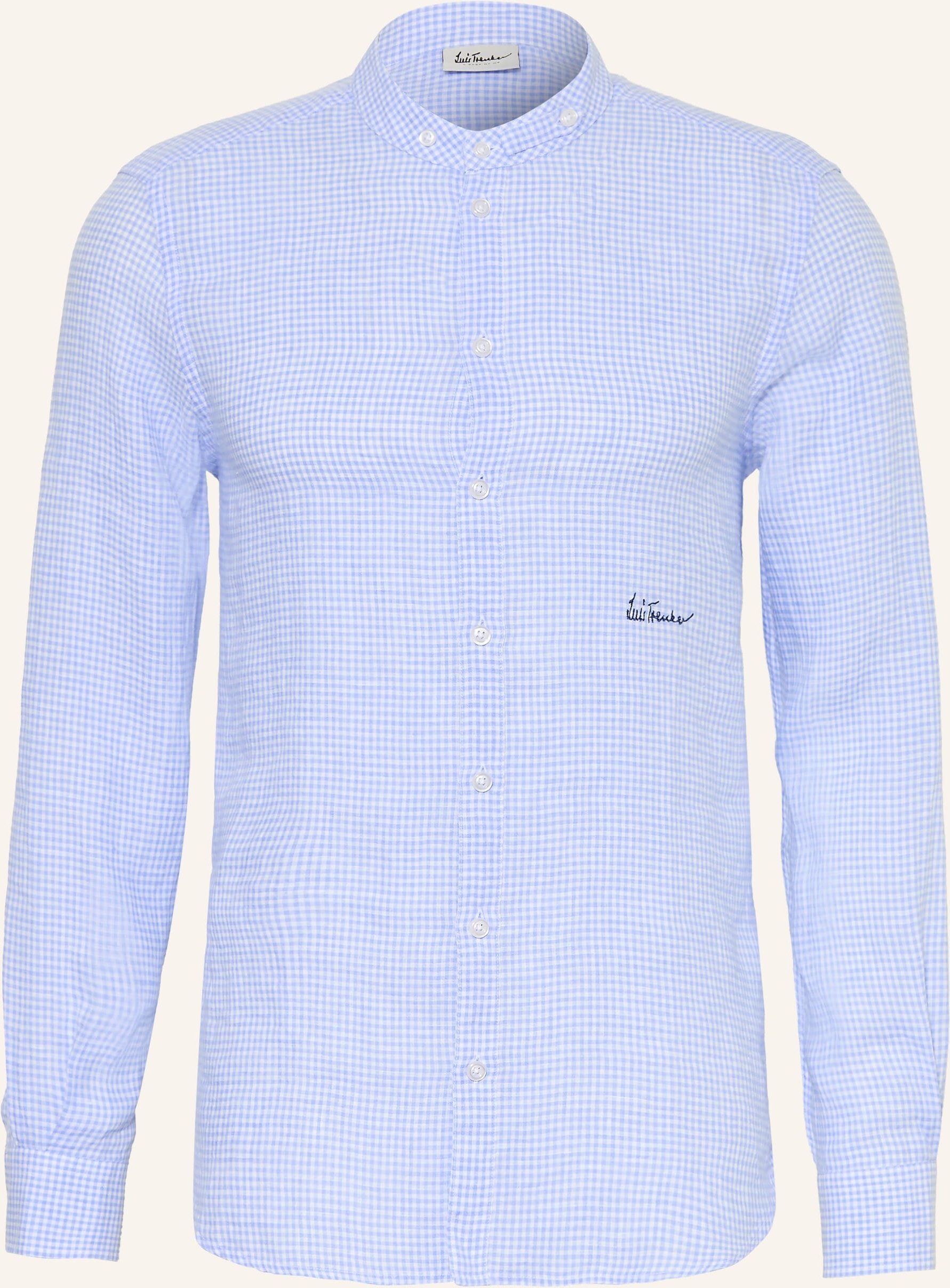 Luis Trenker Leinenhemd Lubernet Regular Fit Mit Stehkragen blau
