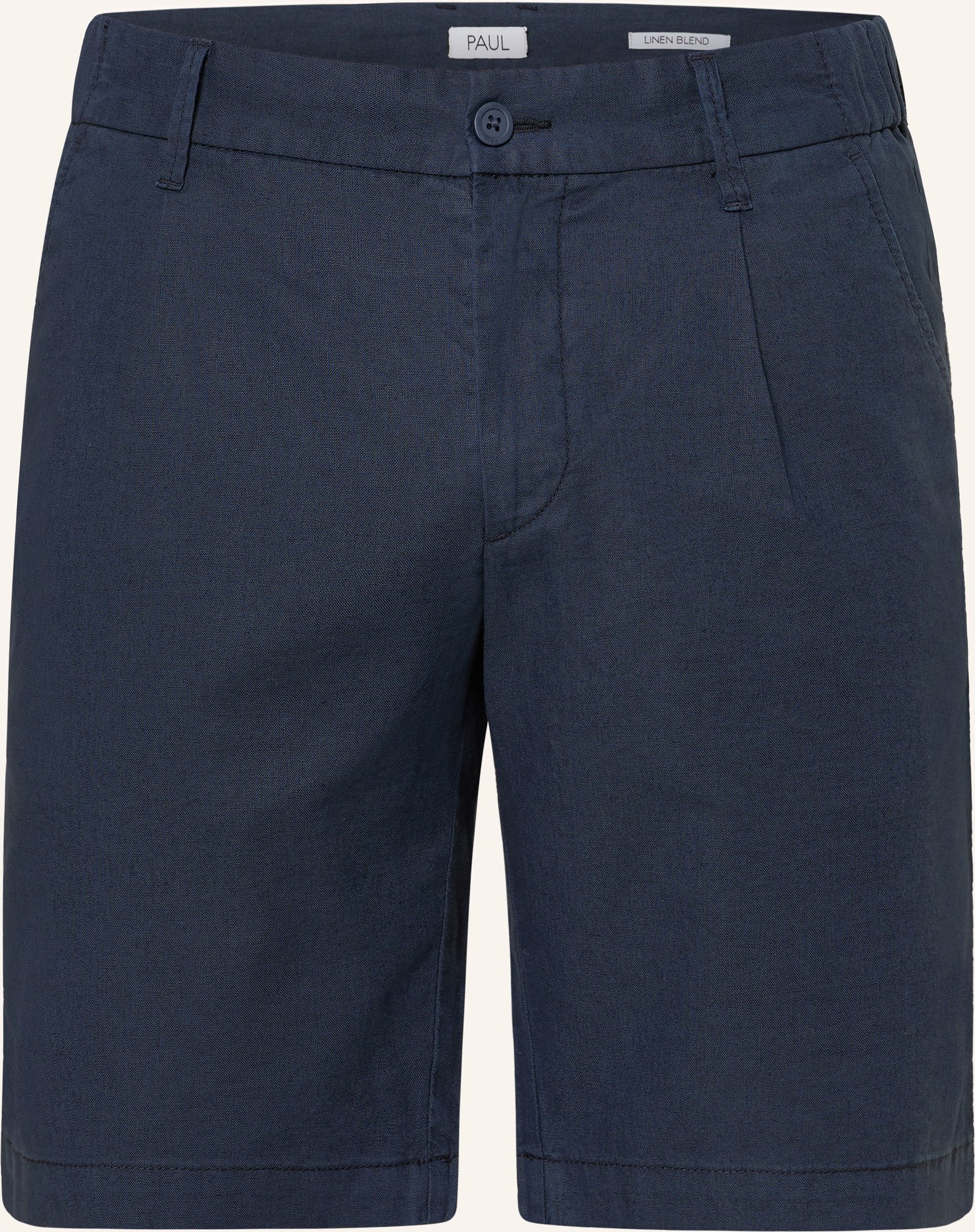 Paul Chinoshorts Comfort Fit Mit Leinen blau