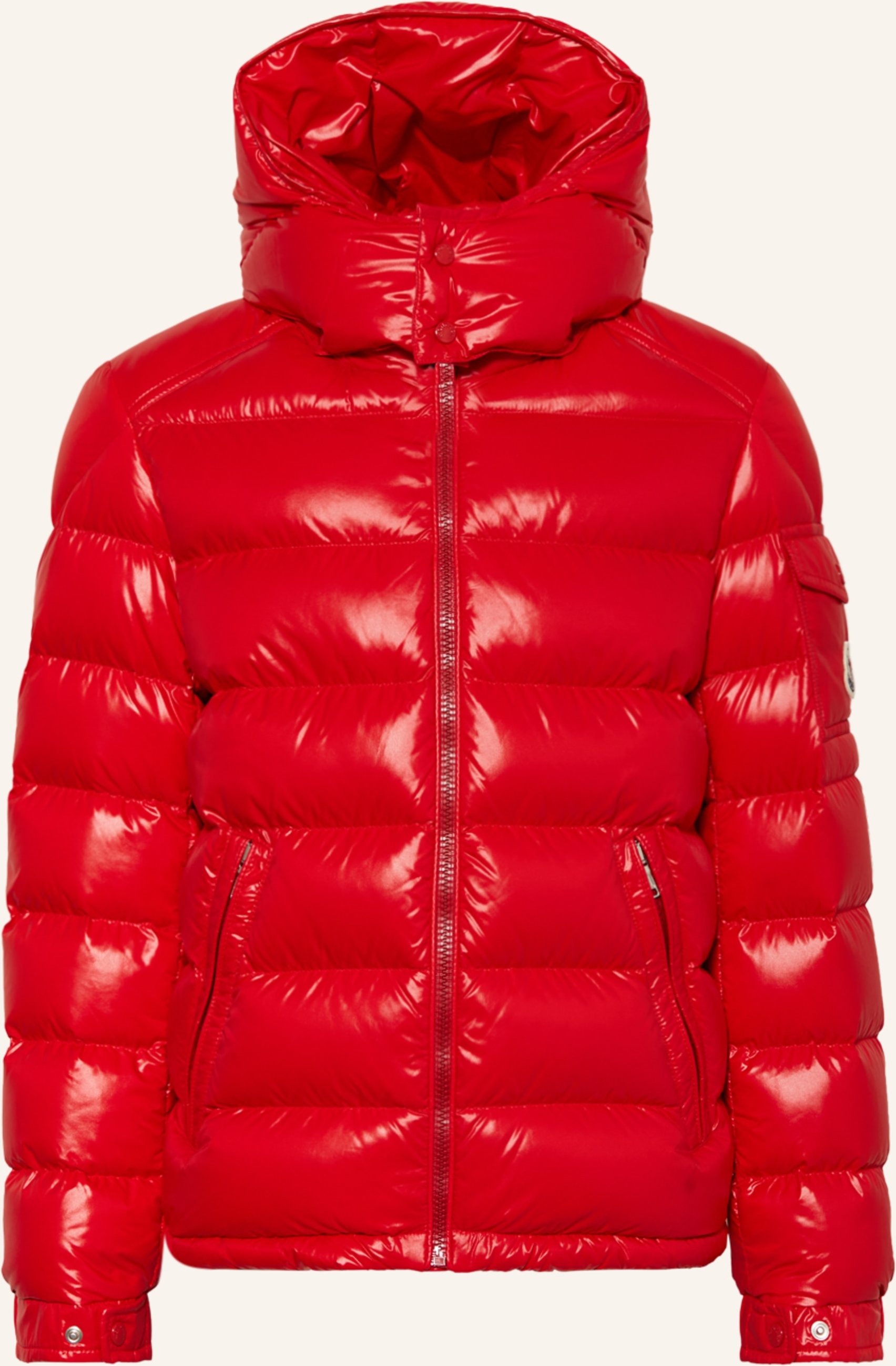 Thumbnail - Moncler Enfant Daunenjacke Moncler Maya Mit Abnehmbarer Kapuze rot