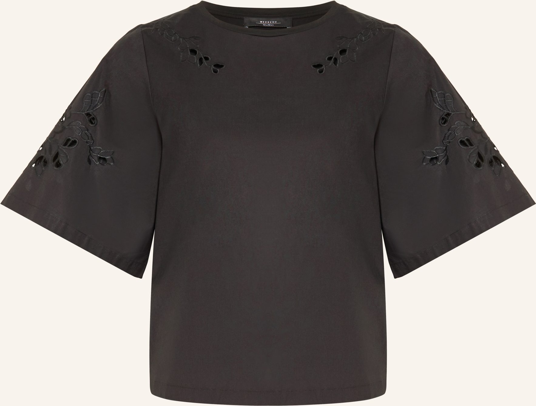 Weekend Max Mara Blusenshirt Targa Mit Lochspitze schwarz