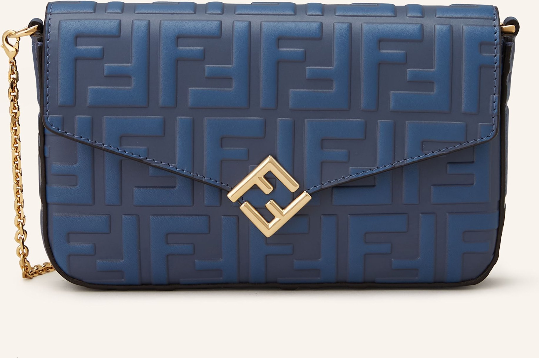 Thumbnail - Fendi Geldbörse Ff Diamonds Zum Umhängen blau