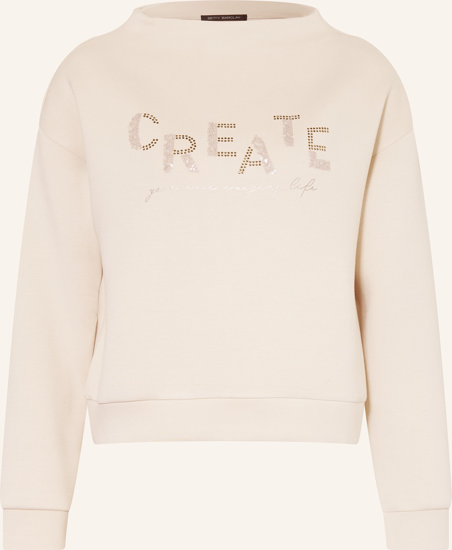 Betty Barclay Sweatshirt Mit Schmucksteinen Und Pailletten beige