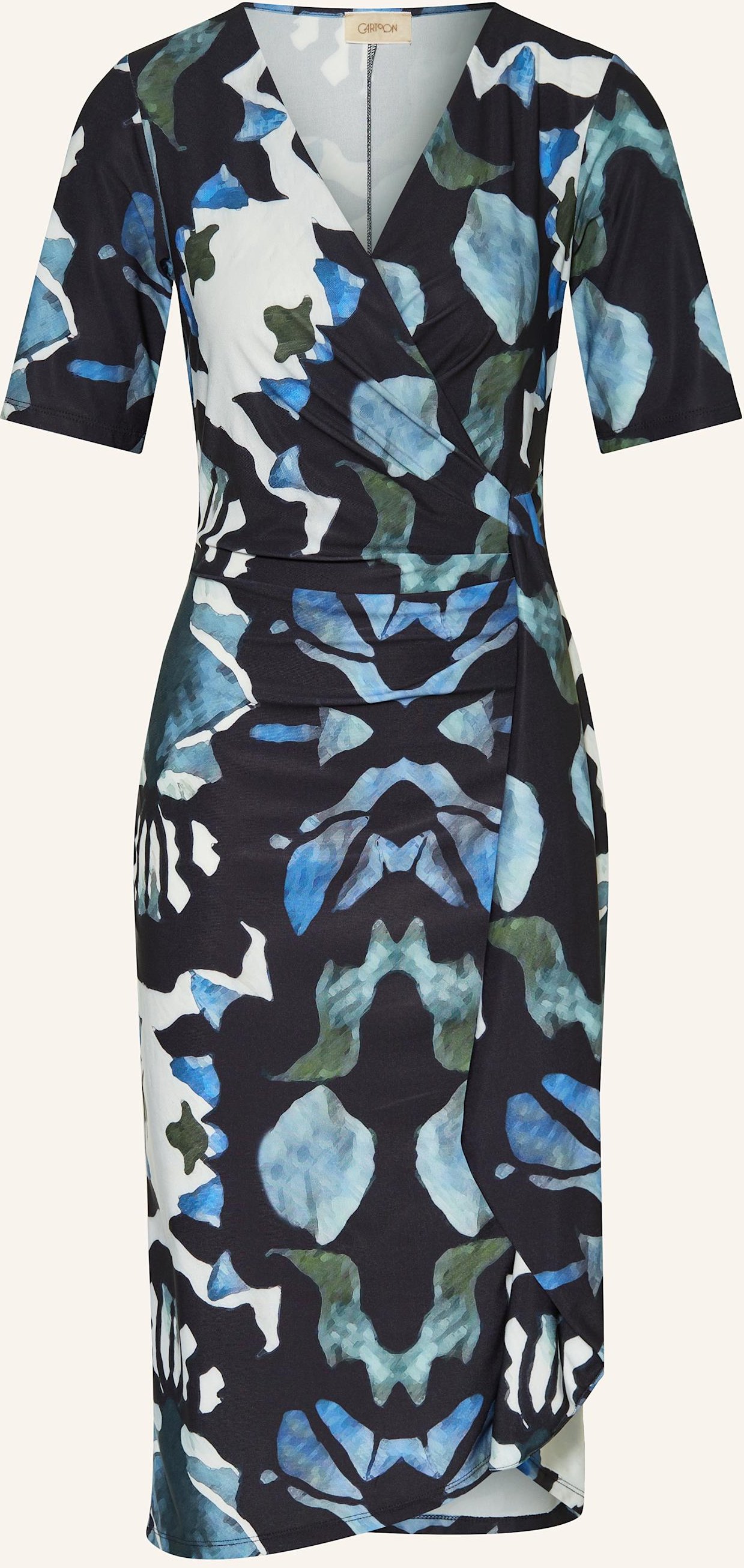 Cartoon Kleid In Wickeloptik weiss