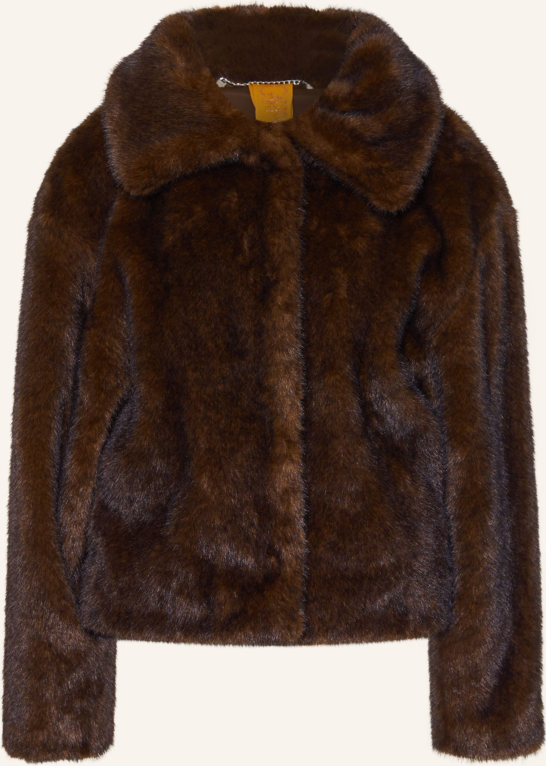 Cartoon Kunstfell-Jacke braun