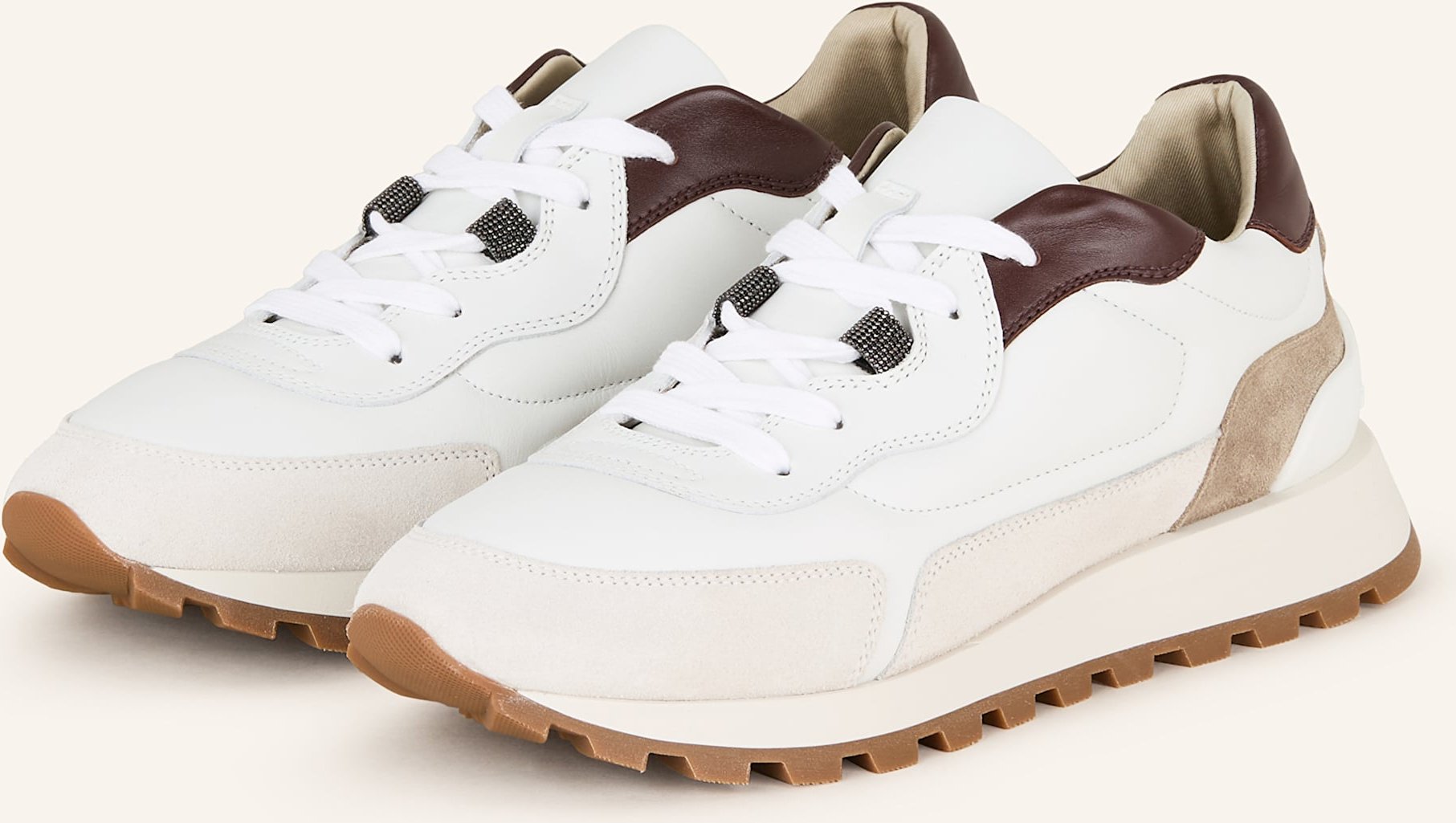 Thumbnail - Brunello Cucinelli Sneaker Mit Schmuckperlen weiss