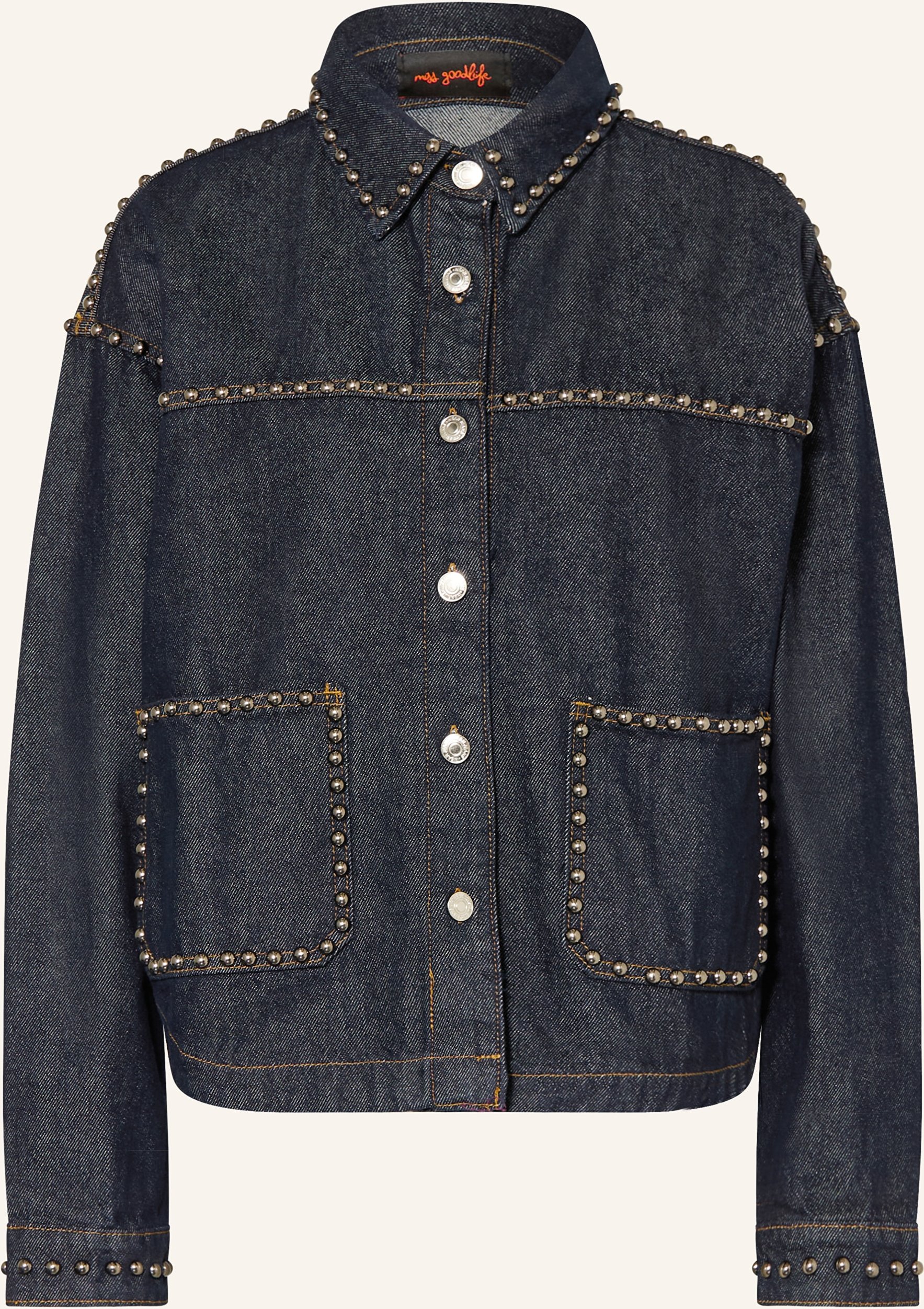 Miss Goodlife Jeansjacke Mit Nieten blau