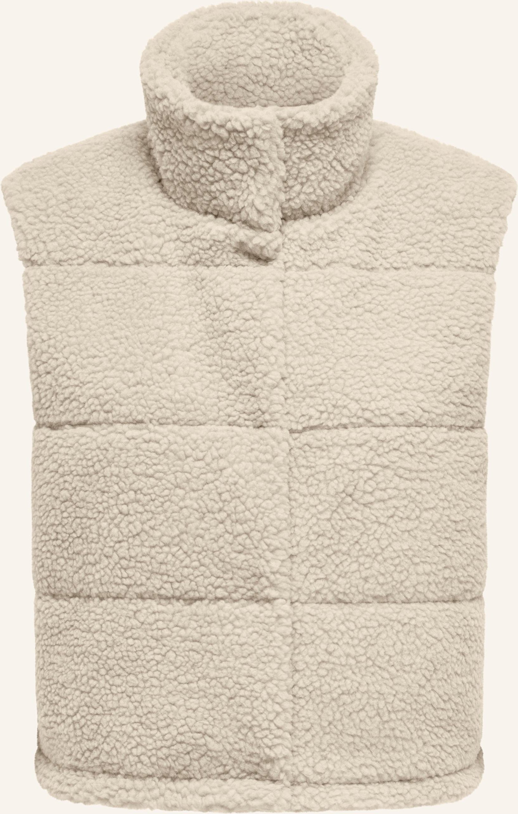 Only Steppweste Aus Teddyfell beige